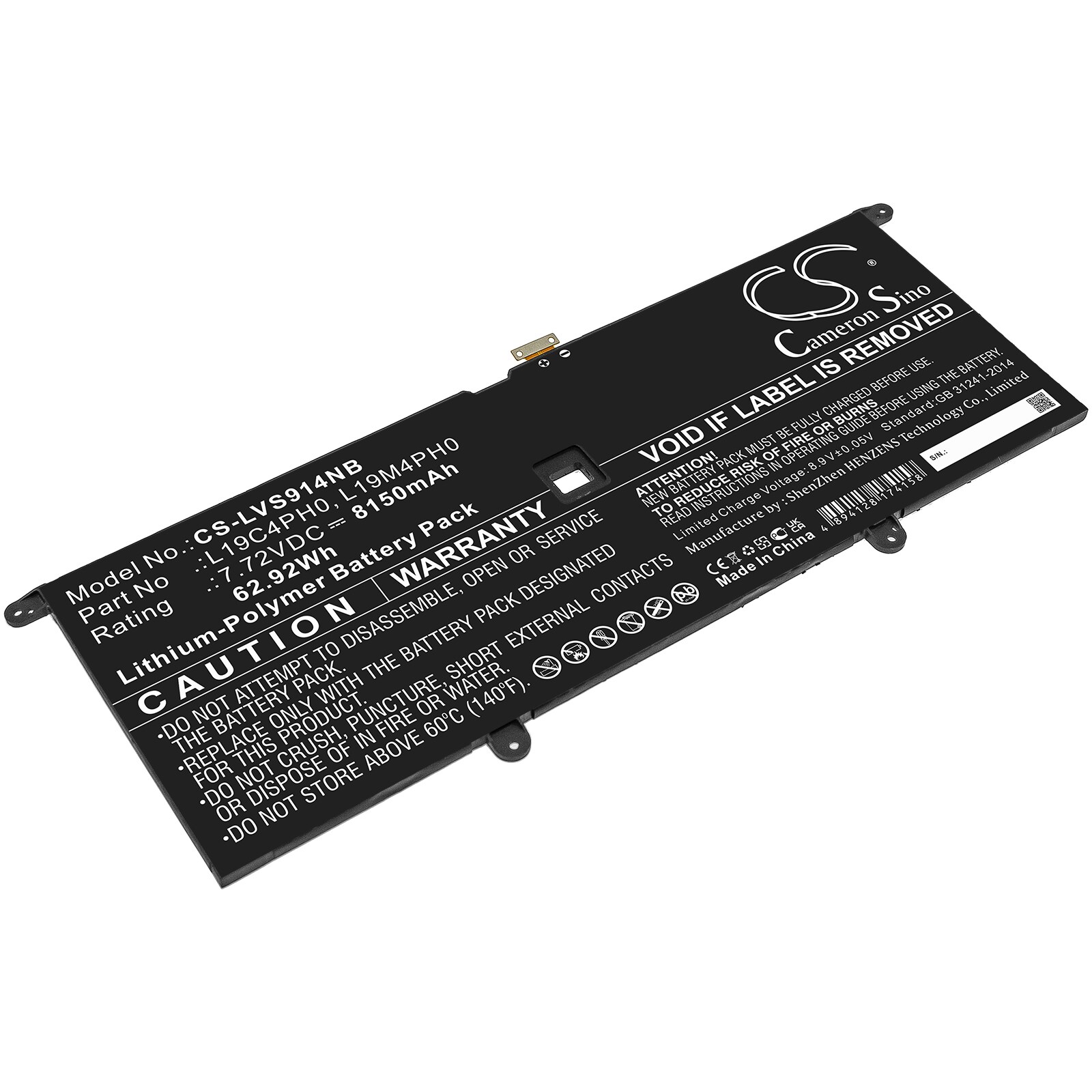 Batteri till Notebook, Bärbar dator för Lenovo Yoga Slim 9 14ITL5 82D1002VIV m.fl.