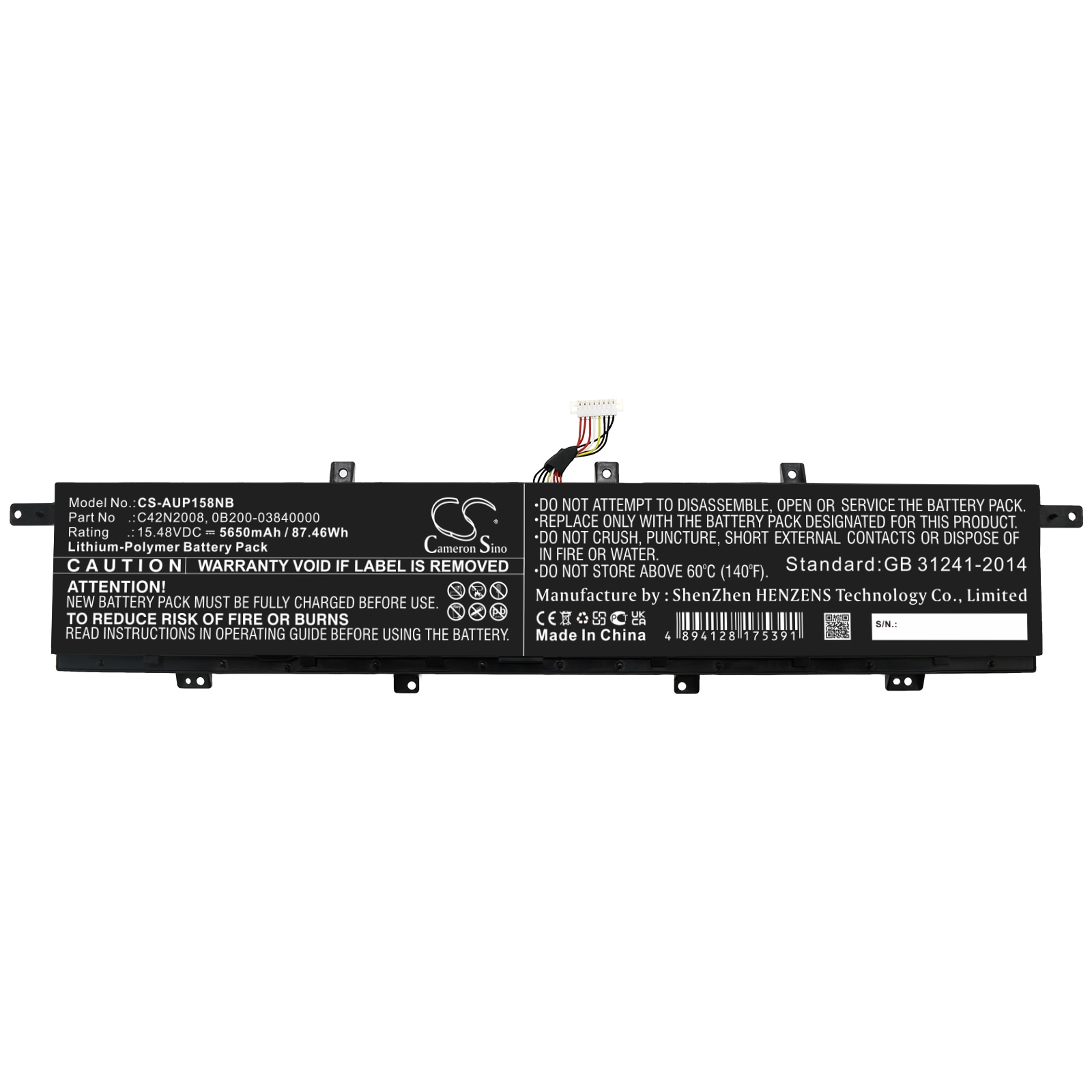 Batteri till Notebook, Bärbar dator för Asus ZenBook Pro Duo 15 OLED UX582LR-BP1979R m.fl.