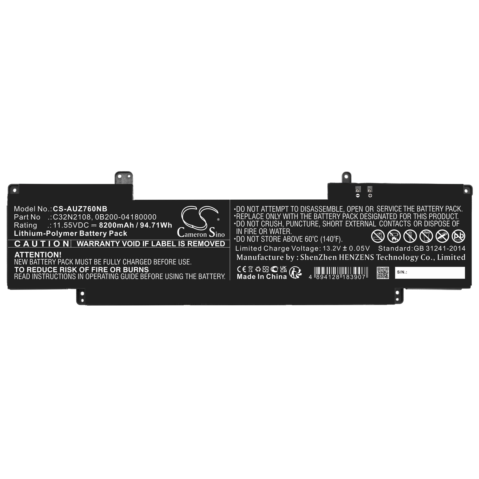 Batteri till Notebook, Bärbar dator för Asus Zenbook Pro 16X OLED, UZ7602ZM