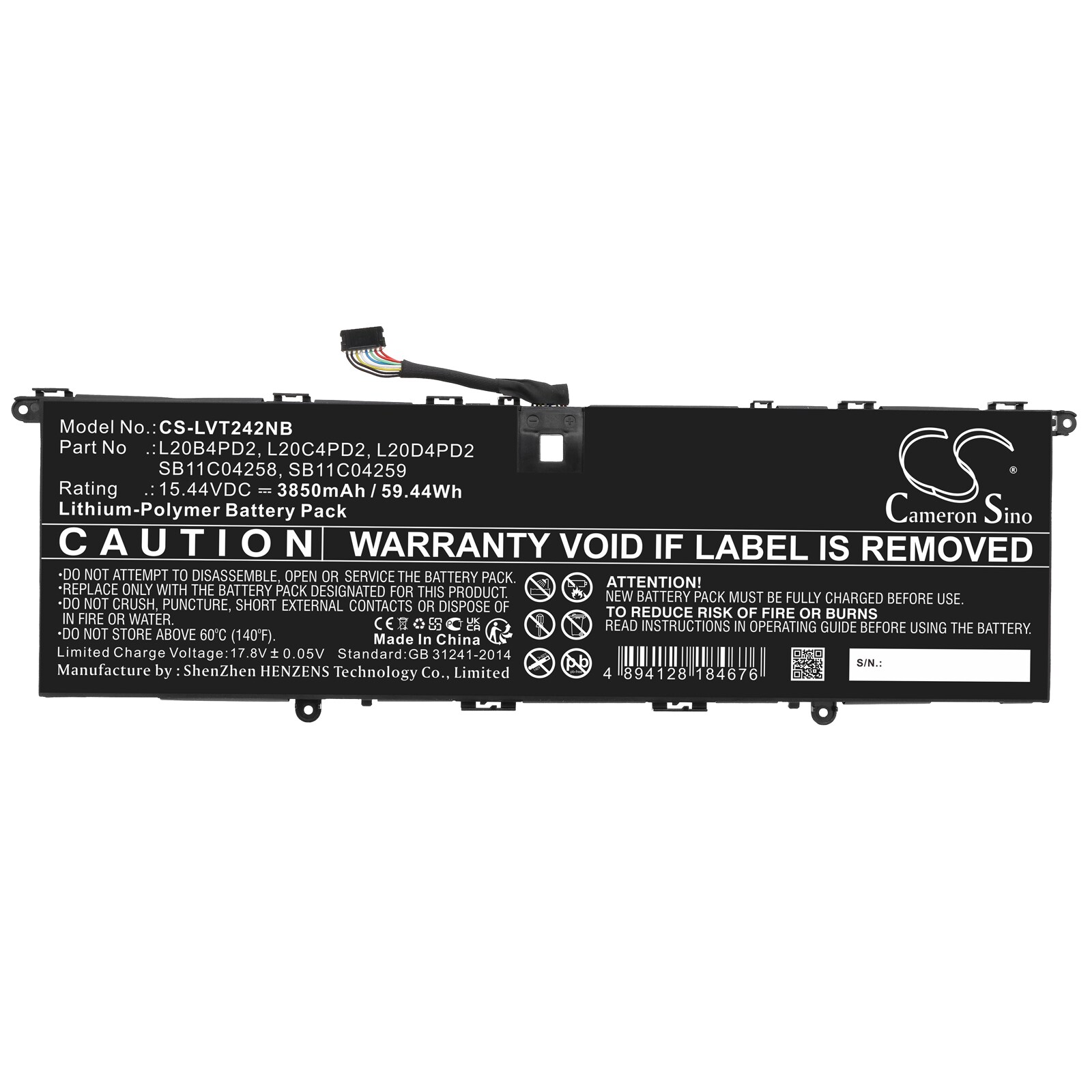 Batteri till Notebook, Bärbar dator för Lenovo ThinkBook 14p G2 ACH 20YN000LUS m.fl.