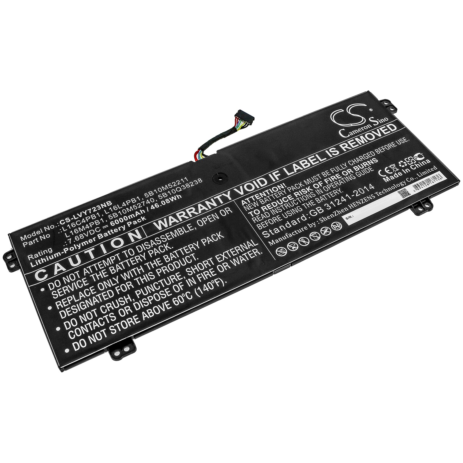 Batteri till Notebook, Bärbar dator för Lenovo YG 720-13IKB I7 16G 1TB 10H 80X6006QAU m.fl.