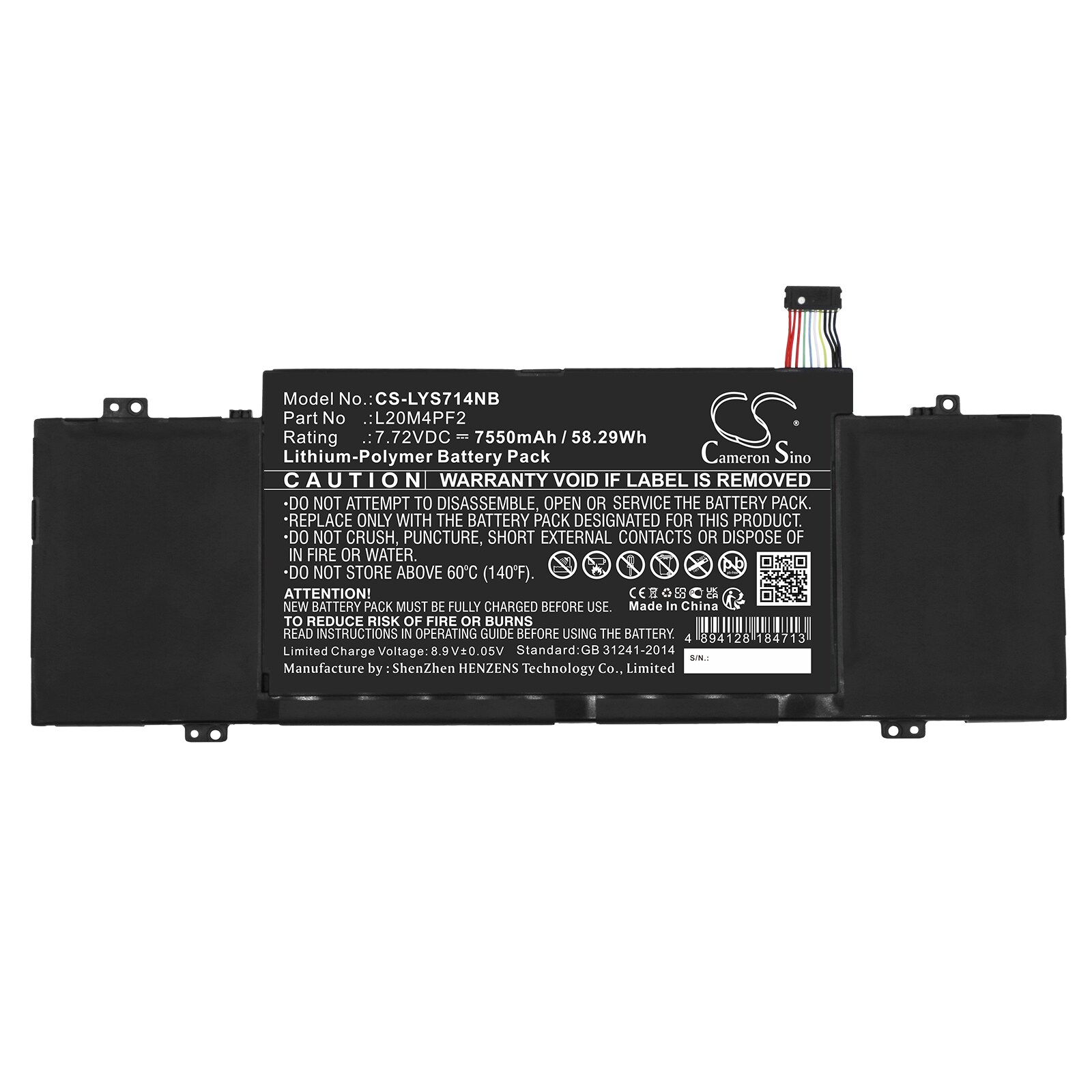 Batteri till Notebook, Bärbar dator för Lenovo Yoga Slim 7 Carbon 14ACN6 82L0005BVN m.fl.