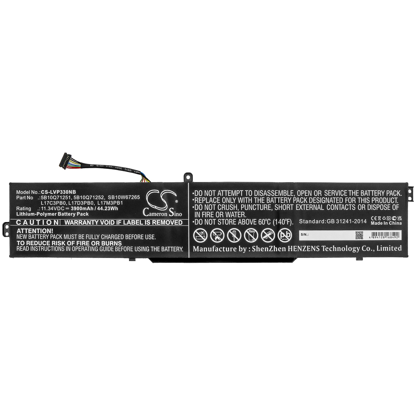 Batteri till Notebook, Bärbar dator för Lenovo IdeaPad 330-15ICH 81FK00A5AU m.fl.