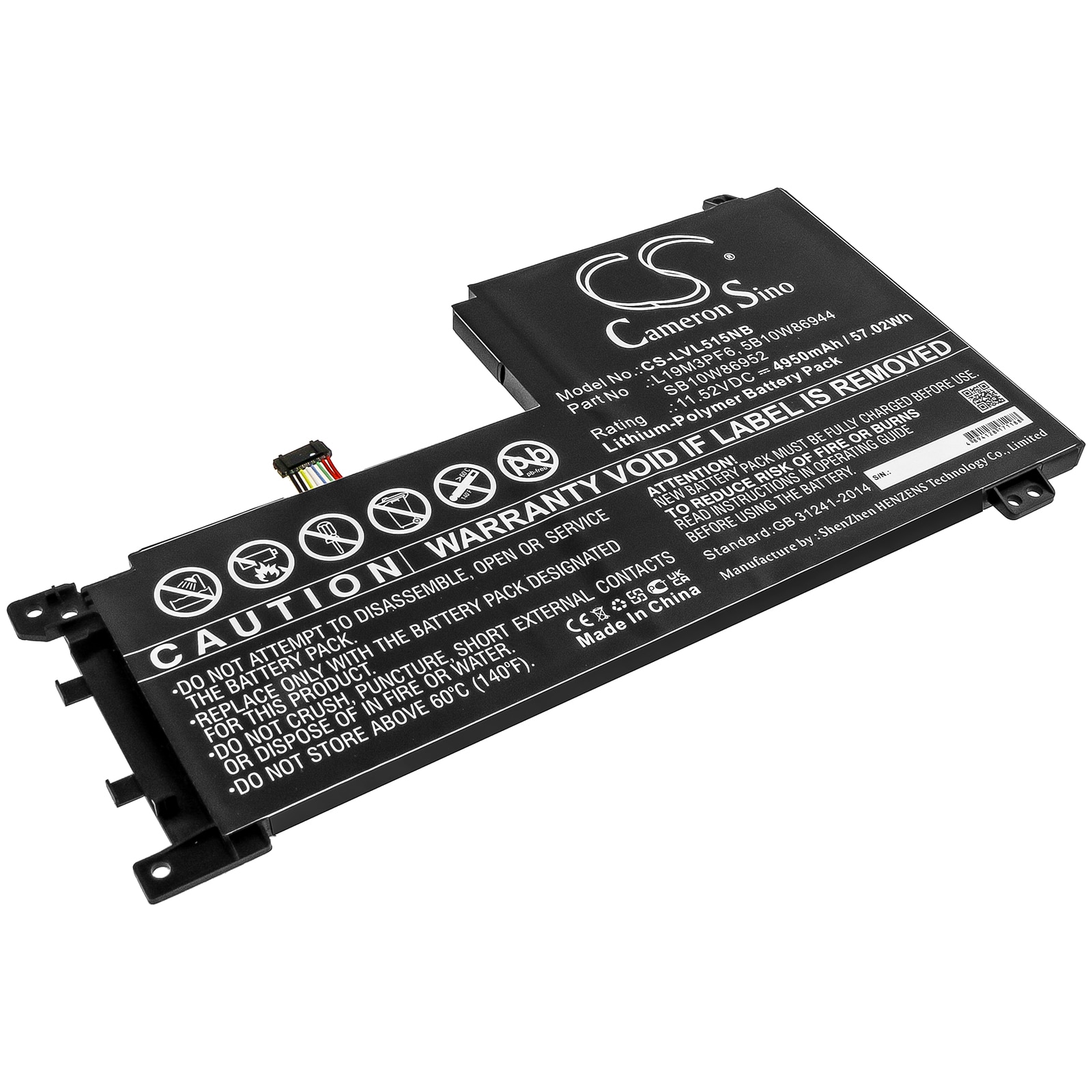 Batteri till Notebook, Bärbar dator för Lenovo IdeaPad 5-15IIL05 81YK003VMZ m.fl.