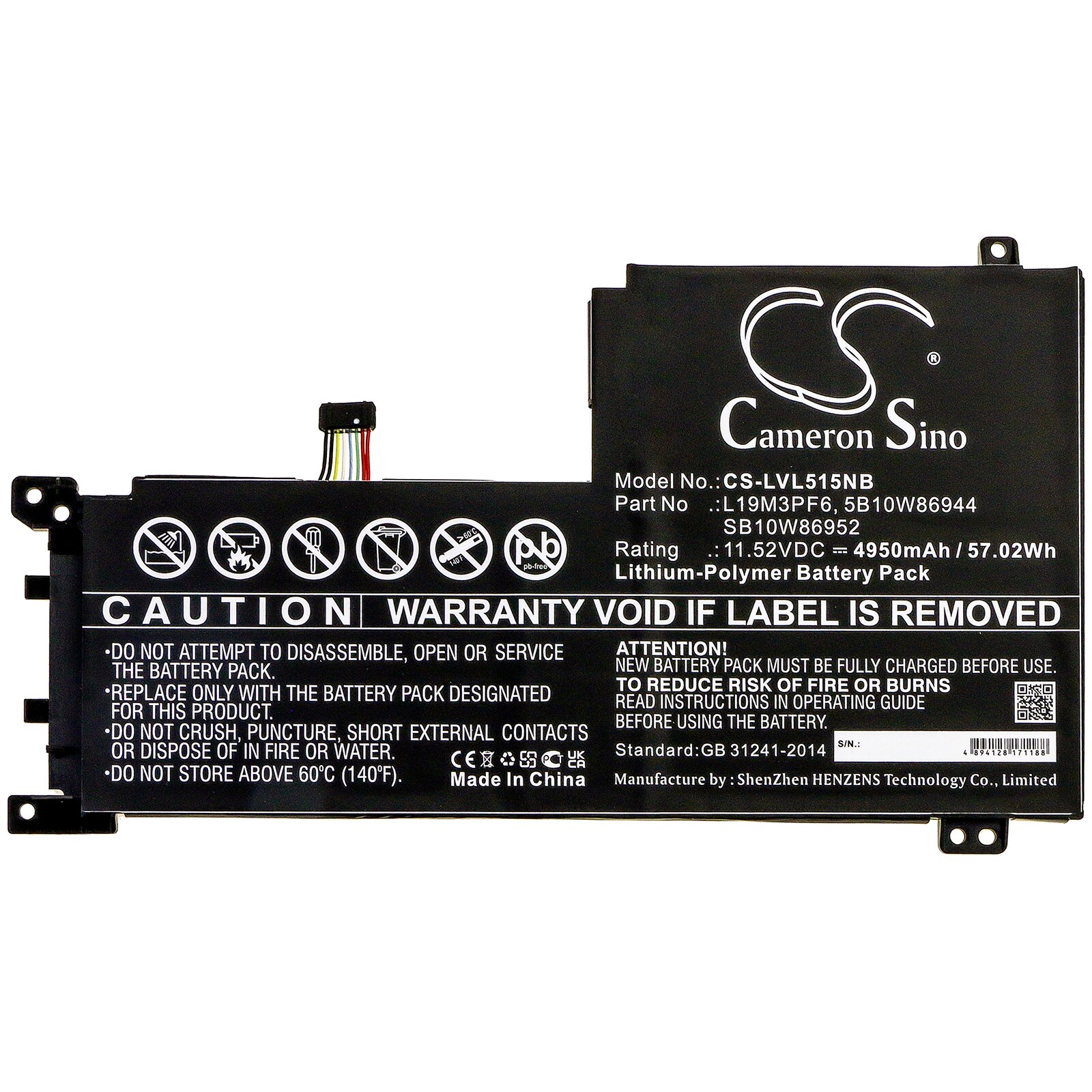 Batteri till Notebook, Bärbar dator för Lenovo IdeaPad 5-15IIL05 81YK003VMZ m.fl.