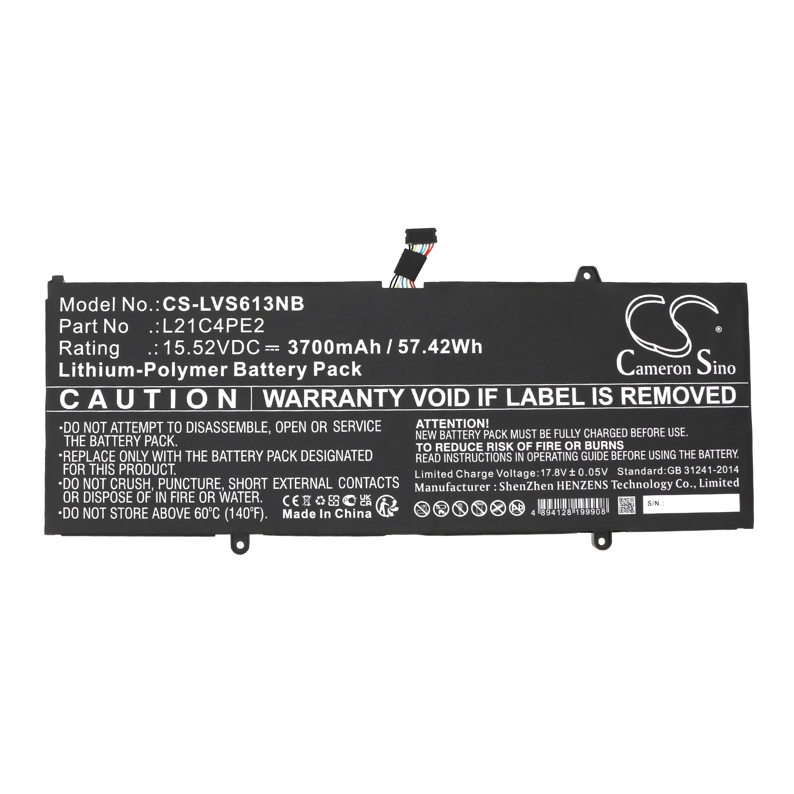 Batteri till Notebook, Bärbar dator för Lenovo Yoga 6 13ALC7 82UD006HKR m.fl.