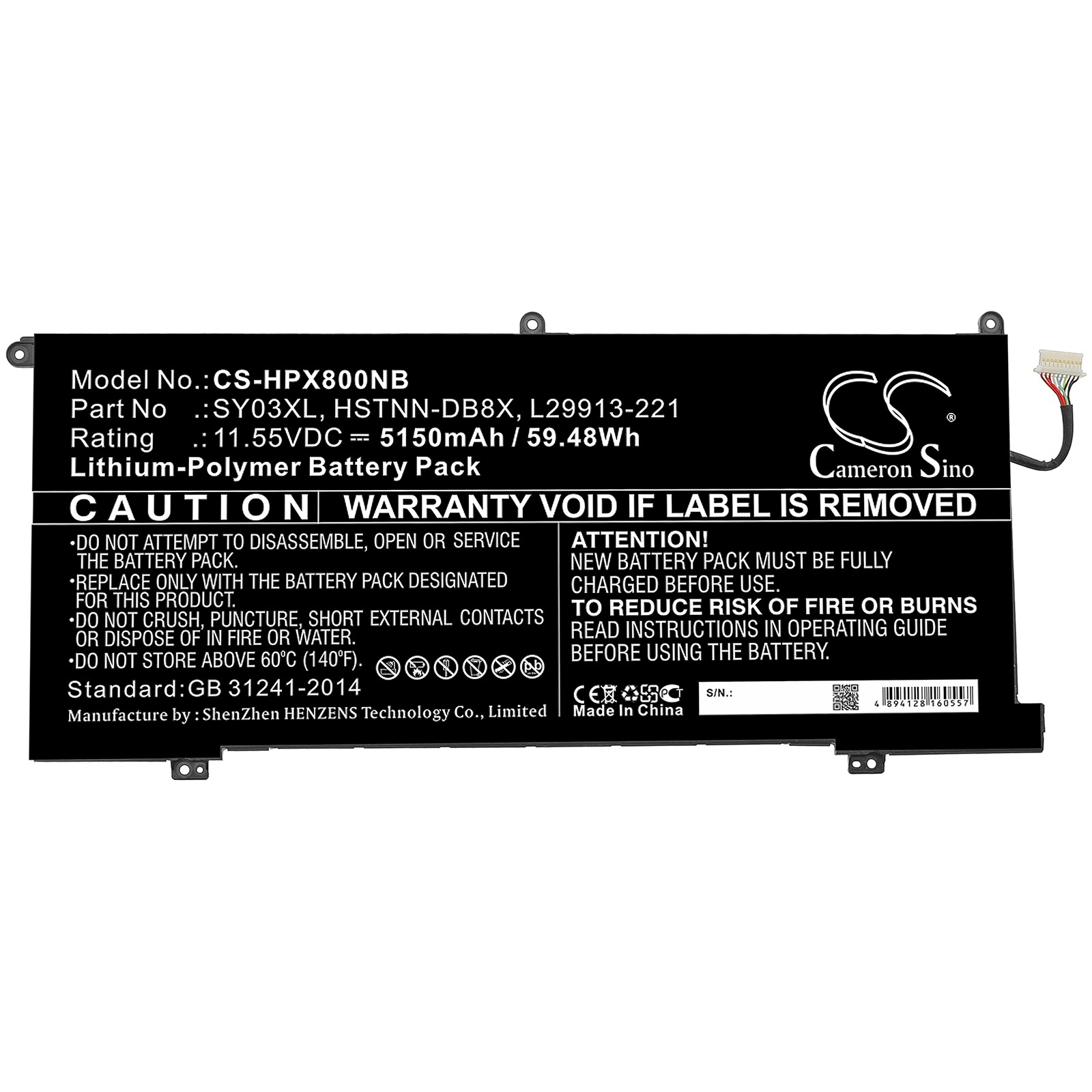 Batteri till Notebook, Bärbar dator för HP Chromebook X360 14 G1 m.fl.