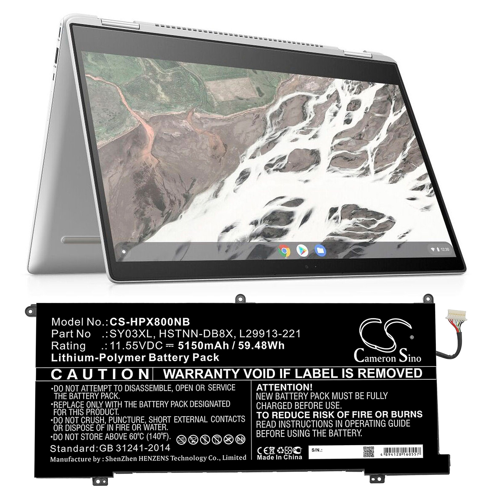 Batteri till Notebook, Bärbar dator för HP Chromebook X360 14 G1 m.fl.