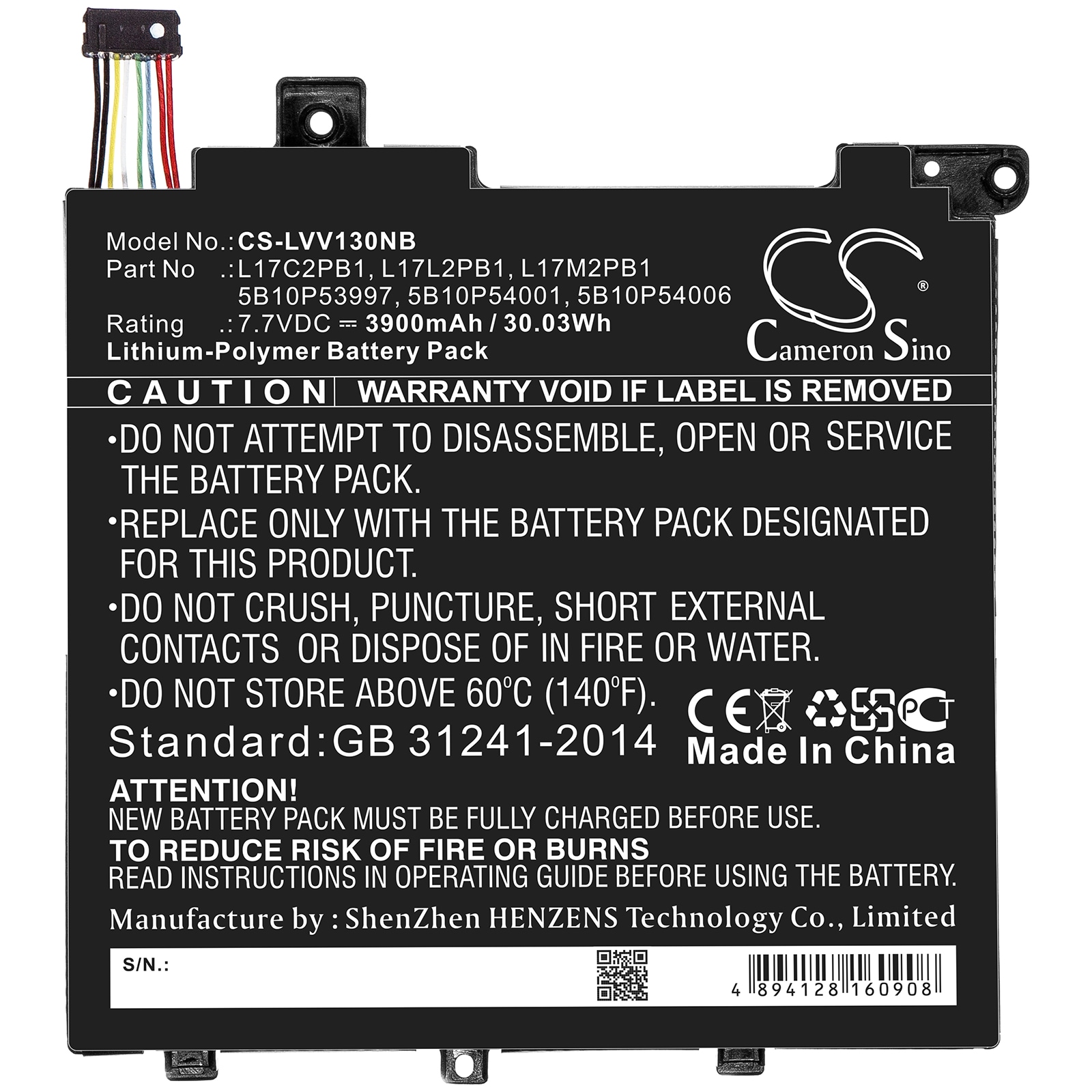 Batteri till Notebook, Bärbar dator för Lenovo V330-14IKB, V130-14IKB-81HQ00ENGE m.fl.