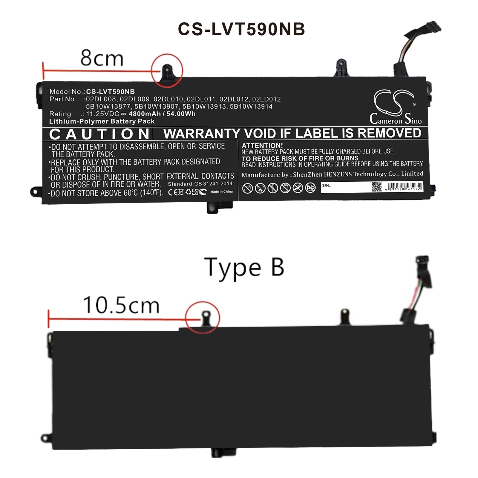 Batteri till Notebook, Bärbar dator för Lenovo ThinkPad T590, ThinkPad T15 m.fl.