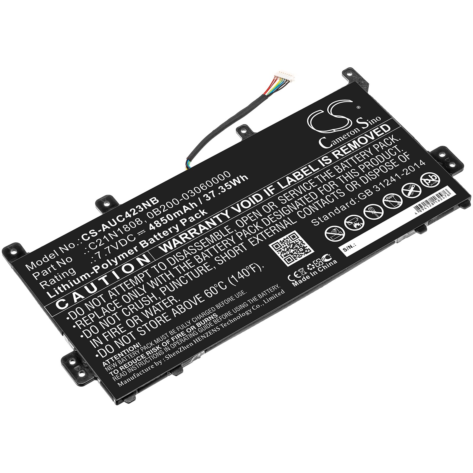 Batteri till Notebook, Bärbar dator för Asus C423NA-DH02, C423NA-BV0054 m.fl.