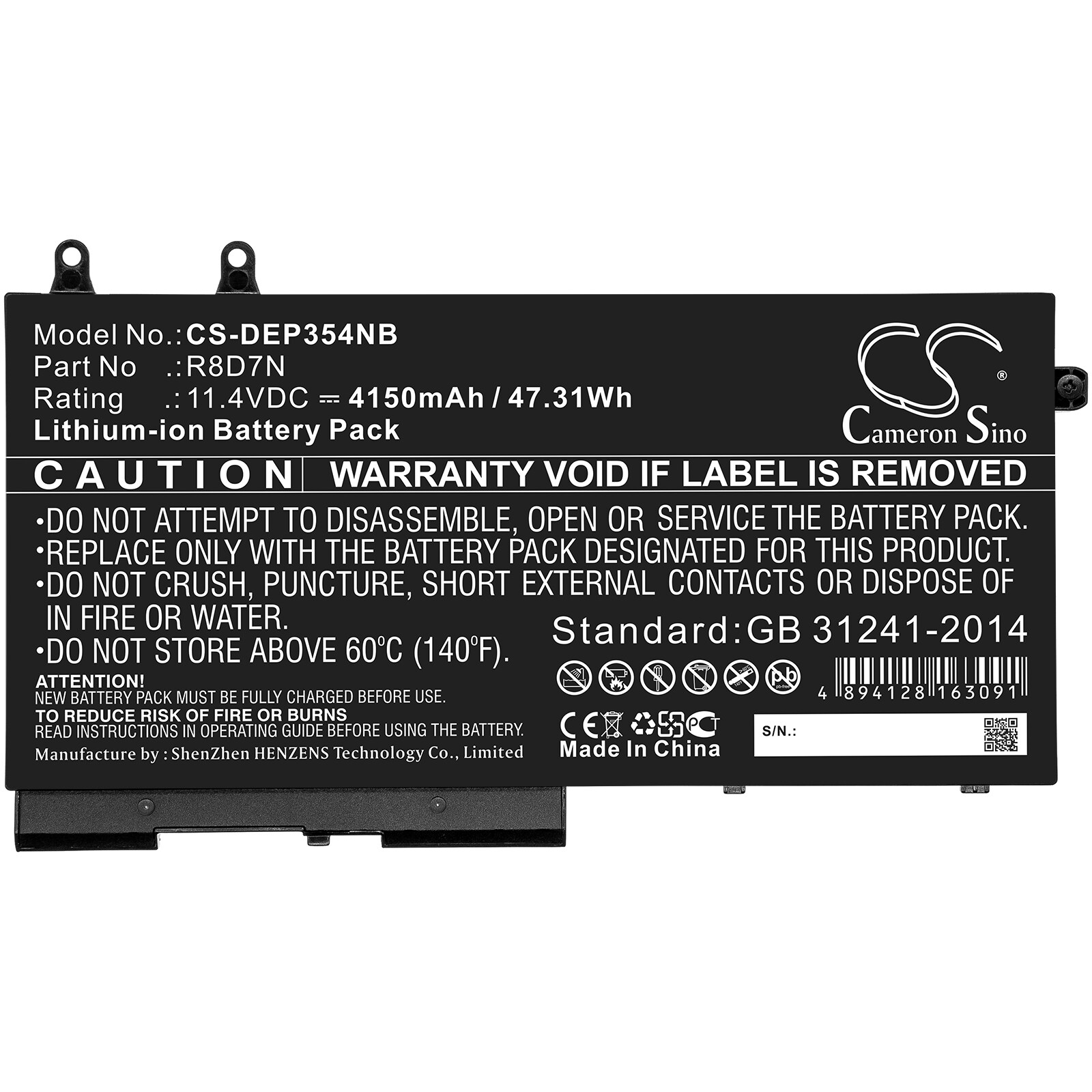 Batteri till Notebook, Bärbar dator för DELL Precision 15 3540, Inspiron 7591 m.fl.