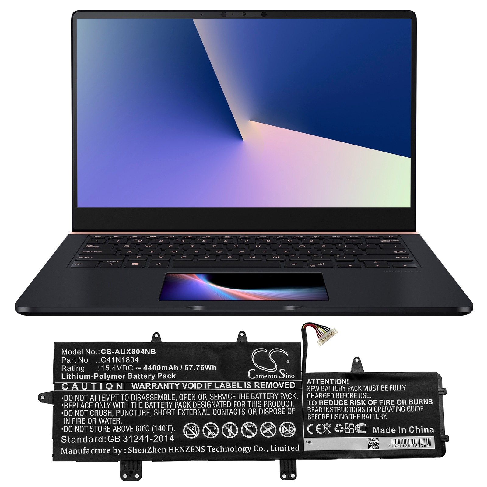 Batteri till Notebook, Bärbar dator för Asus ZenBook Pro 14 UX450 m.fl.