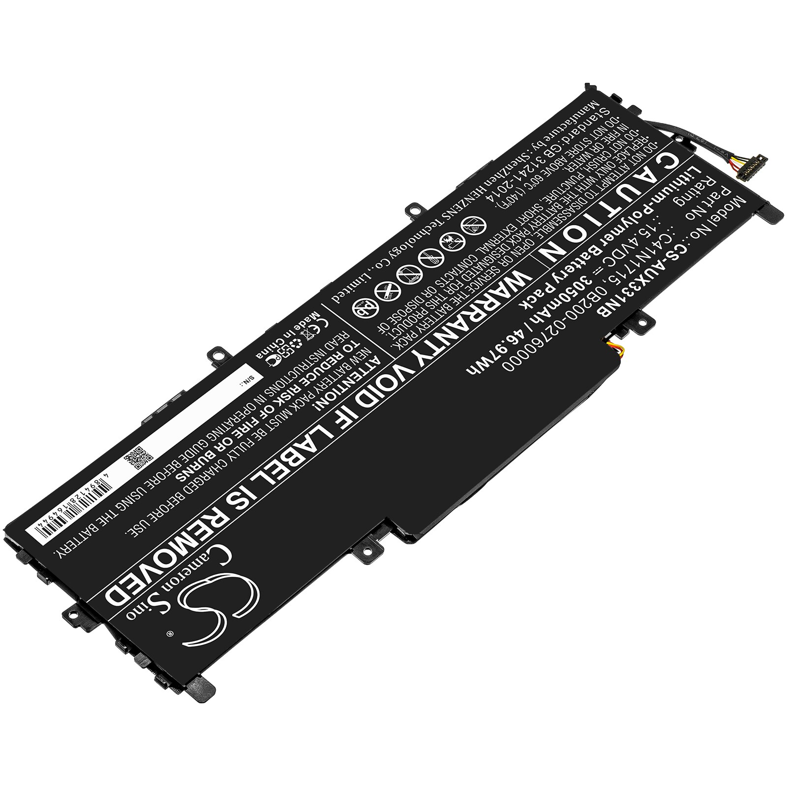 Batteri till Notebook, Bärbar dator för Asus UX331UAL-1D, Zenbook UX331UN-EG080T m.fl.