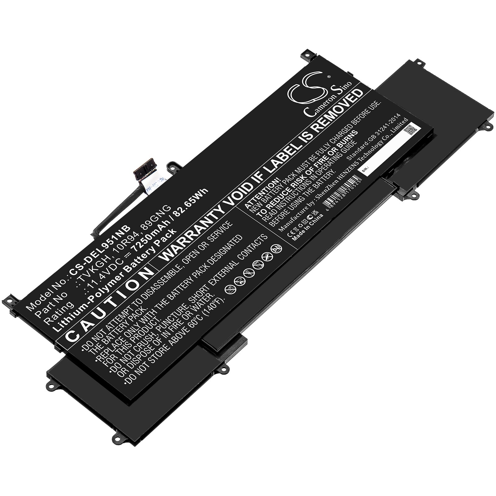 Batteri till Notebook, Bärbar dator för DELL Latitude 9510 2-in-1