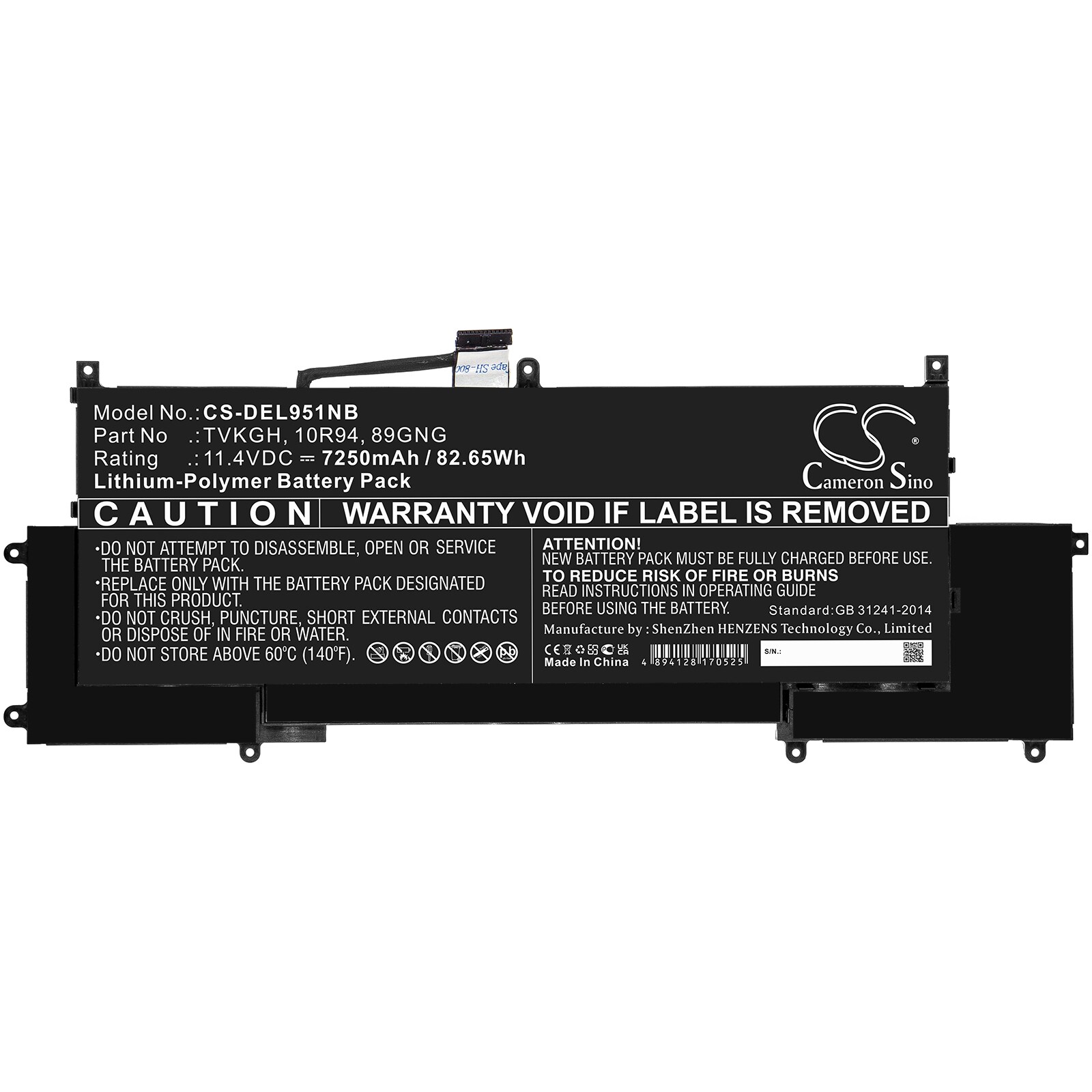 Batteri till Notebook, Bärbar dator för DELL Latitude 9510 2-in-1