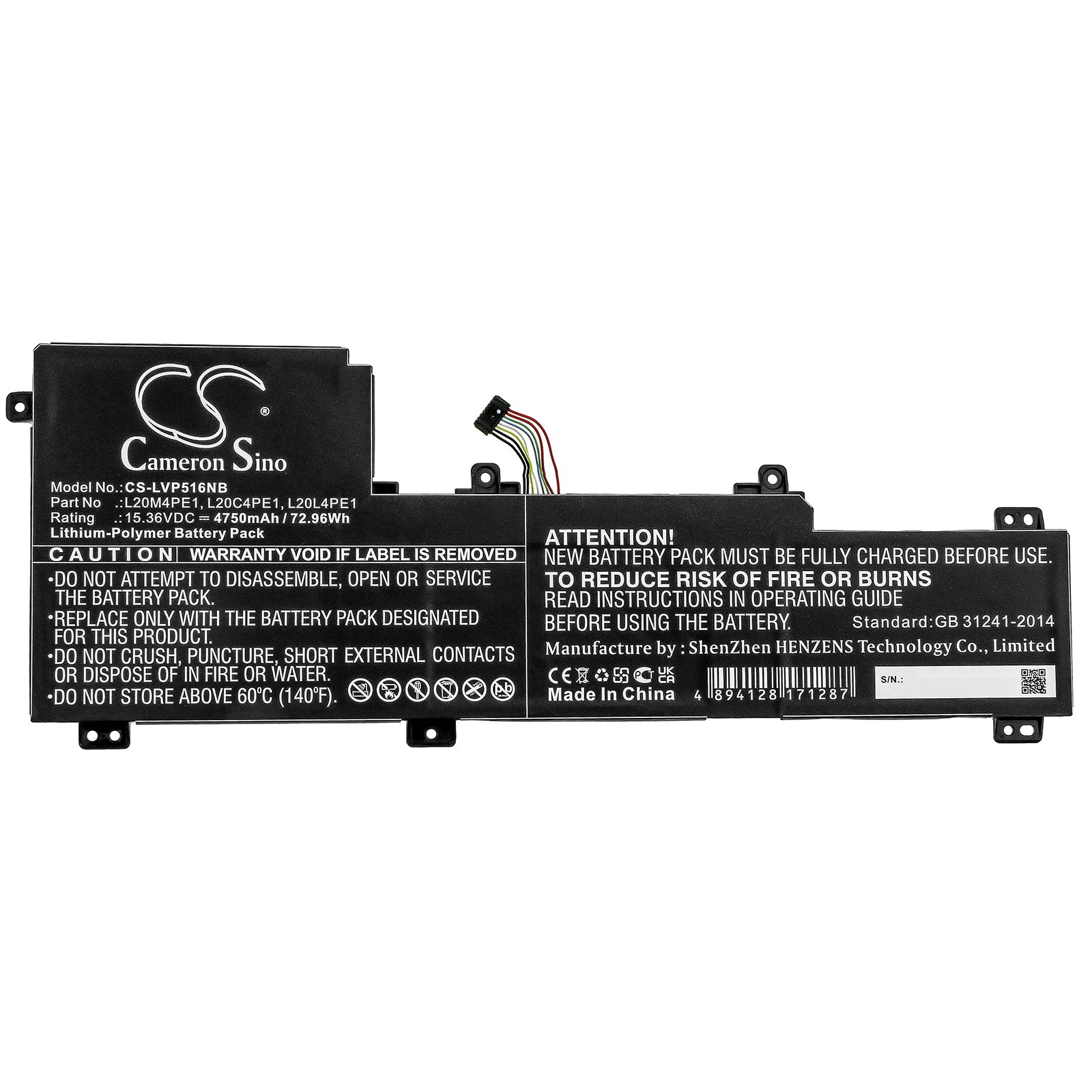 Batteri till Notebook, Bärbar dator för Lenovo IdeaPad 5 Pro, IdeaPad 5 Pro-16IHU6 m.fl.