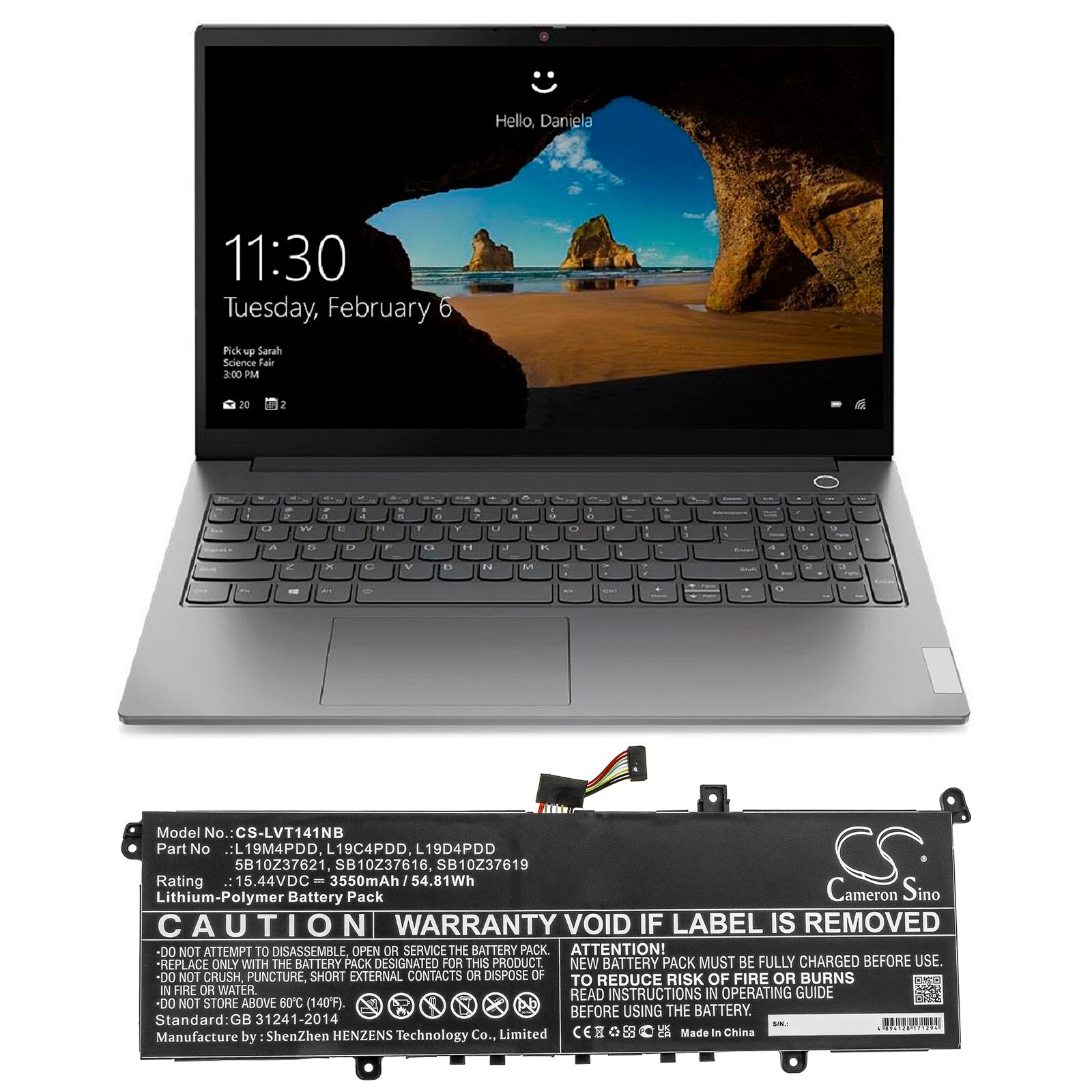 Batteri till Notebook, Bärbar dator för Lenovo ThinkBook 13s G2 ITL-20V9000LAU m.fl.