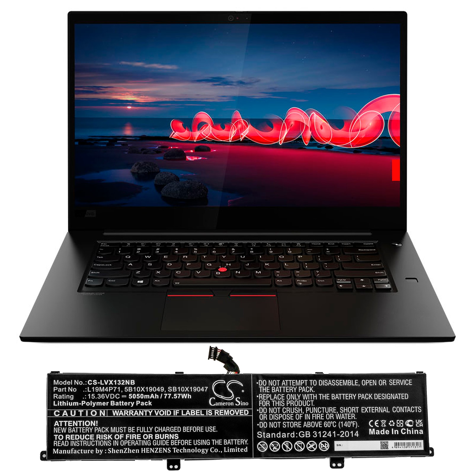 Batteri till Notebook, Bärbar dator för Lenovo ThinkPad X1 Extreme Gen 3 m.fl.