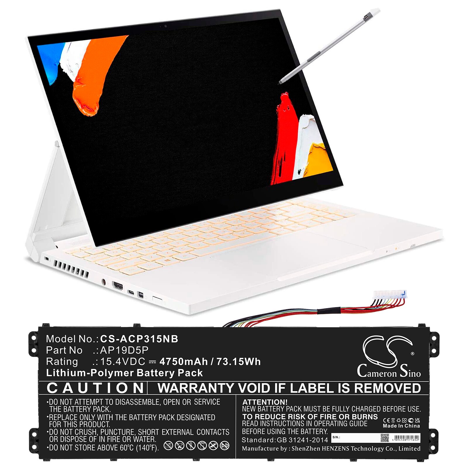 Batteri till Notebook, Bärbar dator för Acer Conceptd 3 Cn315-72g-70p5 m.fl.