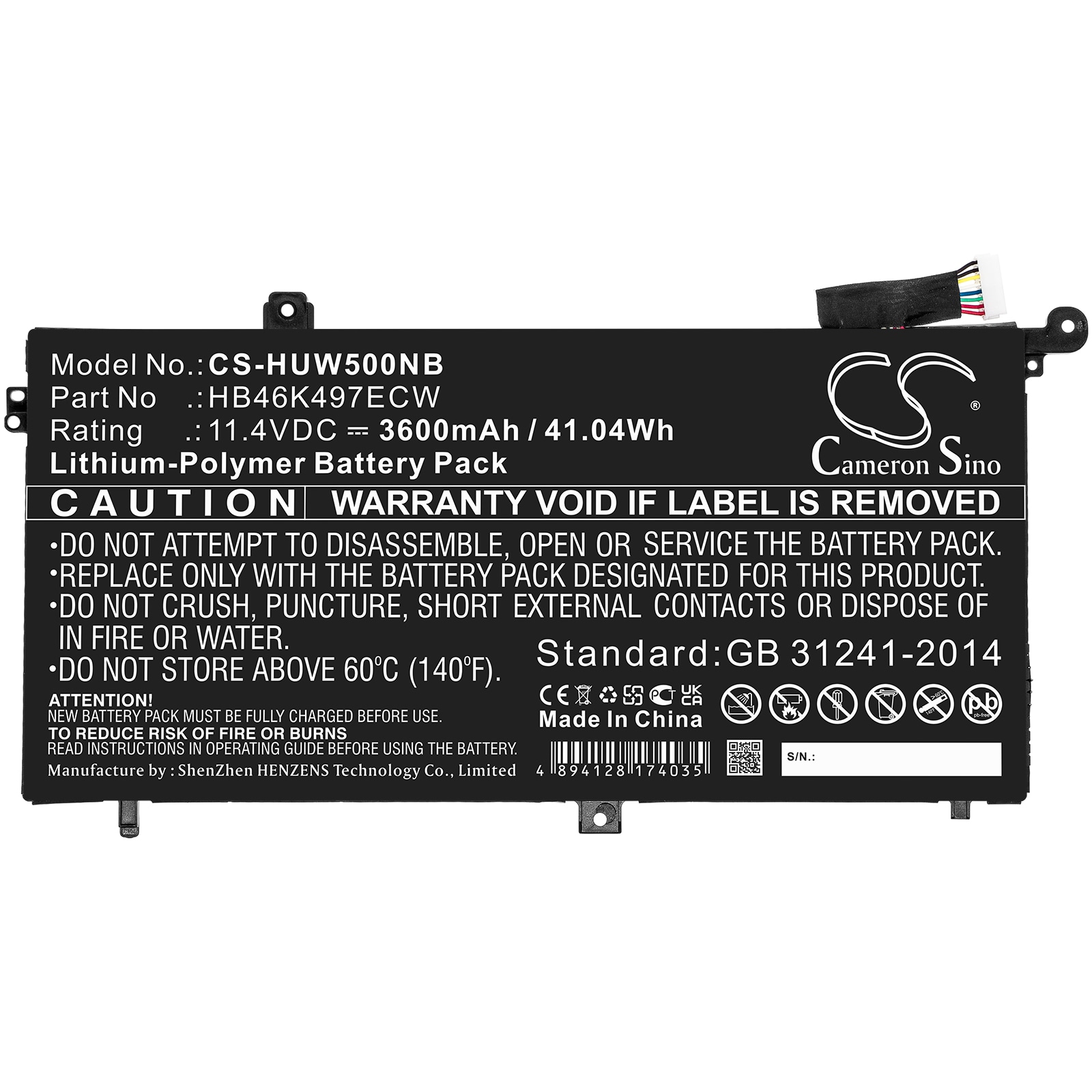 Batteri till Notebook, Bärbar dator för Huawei MateBook D, 53010BAJ, Matebook D I5 8G m.fl.