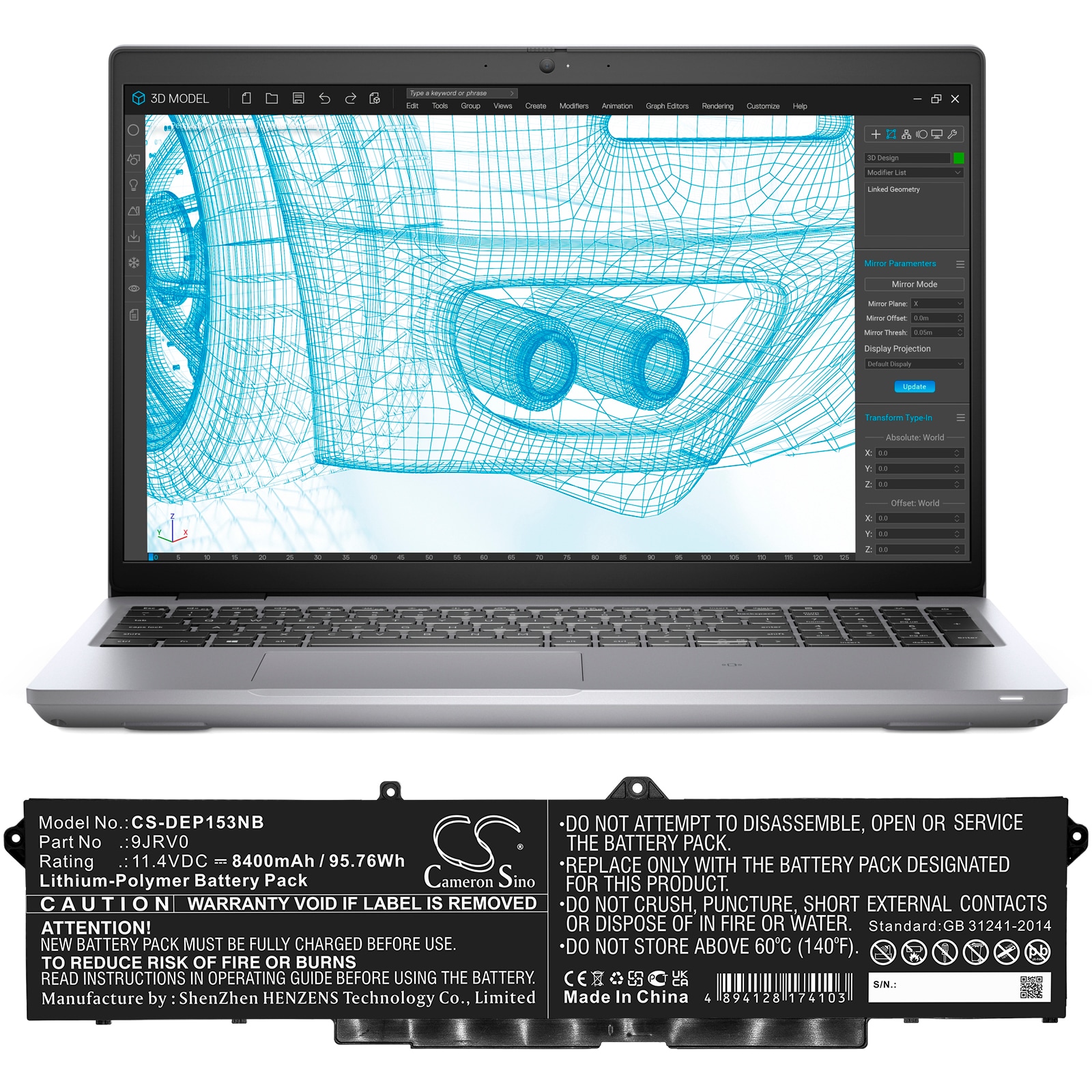 Batteri till Notebook, Bärbar dator för DELL Precision 15 3561