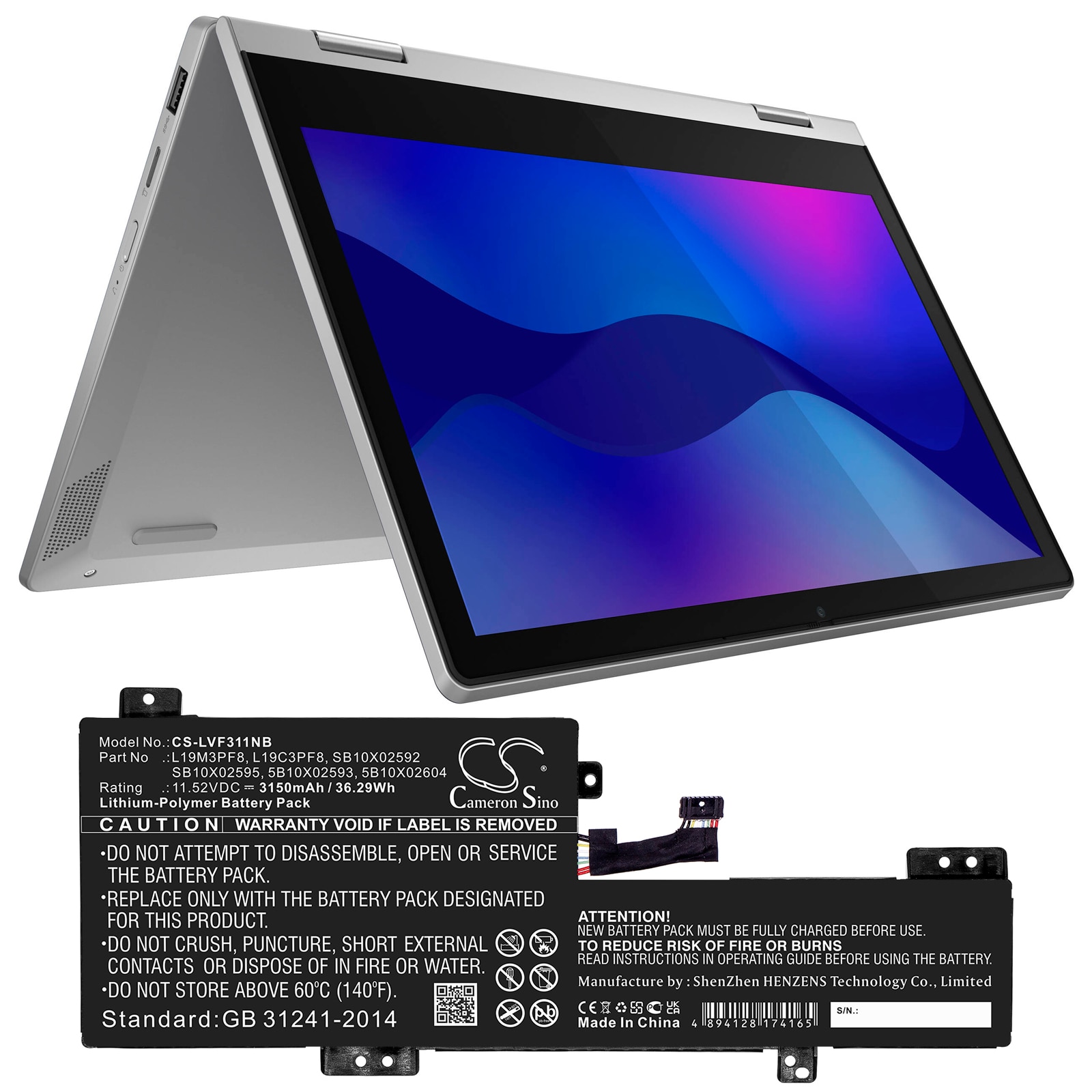 Batteri till Notebook, Bärbar dator för Lenovo IdeaPad Flex 3 11IGL05 m.fl.