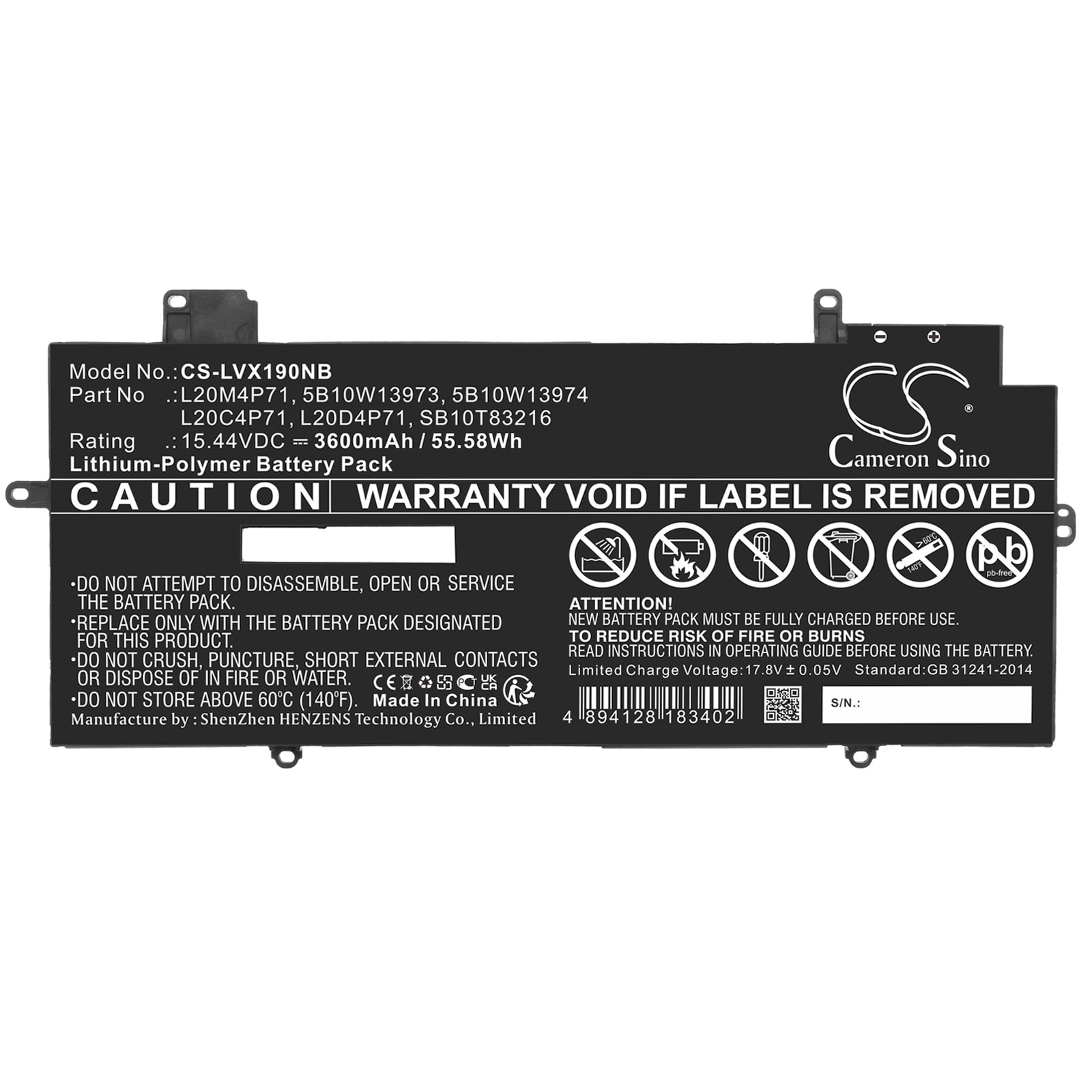 Batteri till Notebook, Bärbar dator för Lenovo ThinkPad X1 Carbon Gen 9-20XW005JGM m.fl.