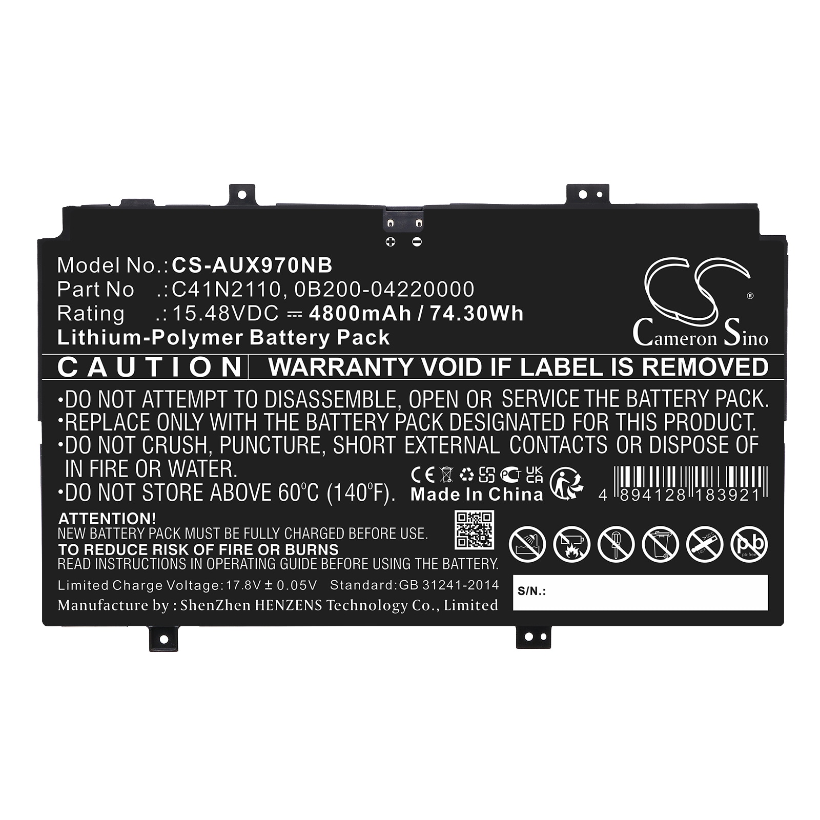 Batteri till Notebook, Bärbar dator för Asus Zenbook 17 Fold OLED, UX9702AA