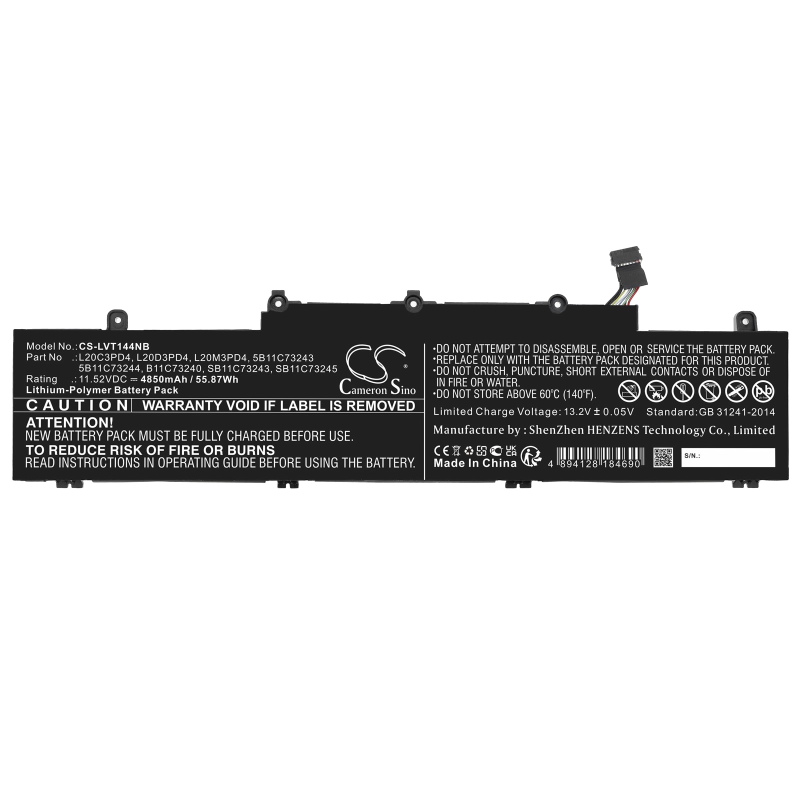 Batteri till Notebook, Bärbar dator för Lenovo ThinkPad E14 Gen 4(AMD)21EB0037GQ m.fl.