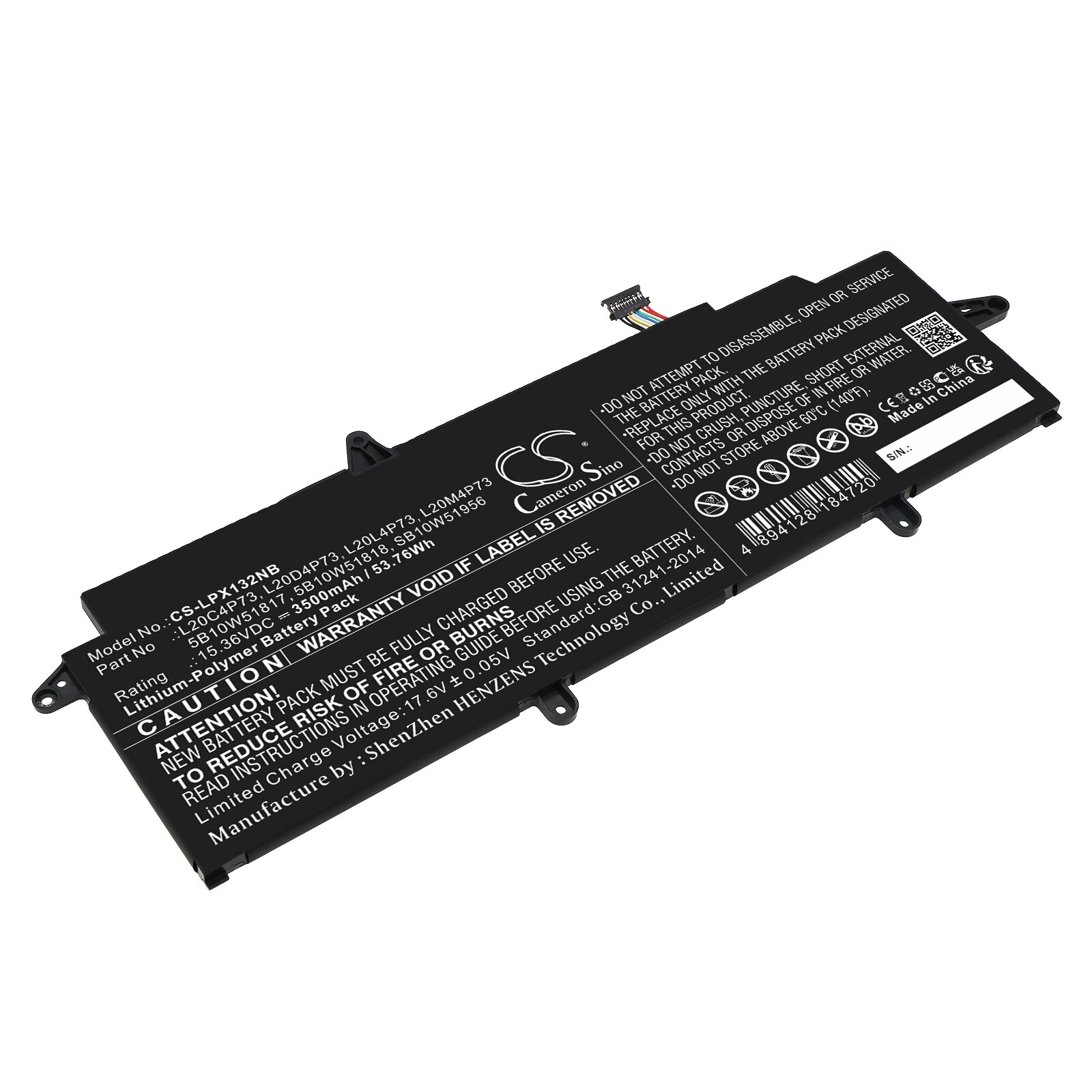 Batteri till Notebook, Bärbar dator för Lenovo ThinkPad X13 Gen 2(Intel)-20WK00ACMZ m.fl.