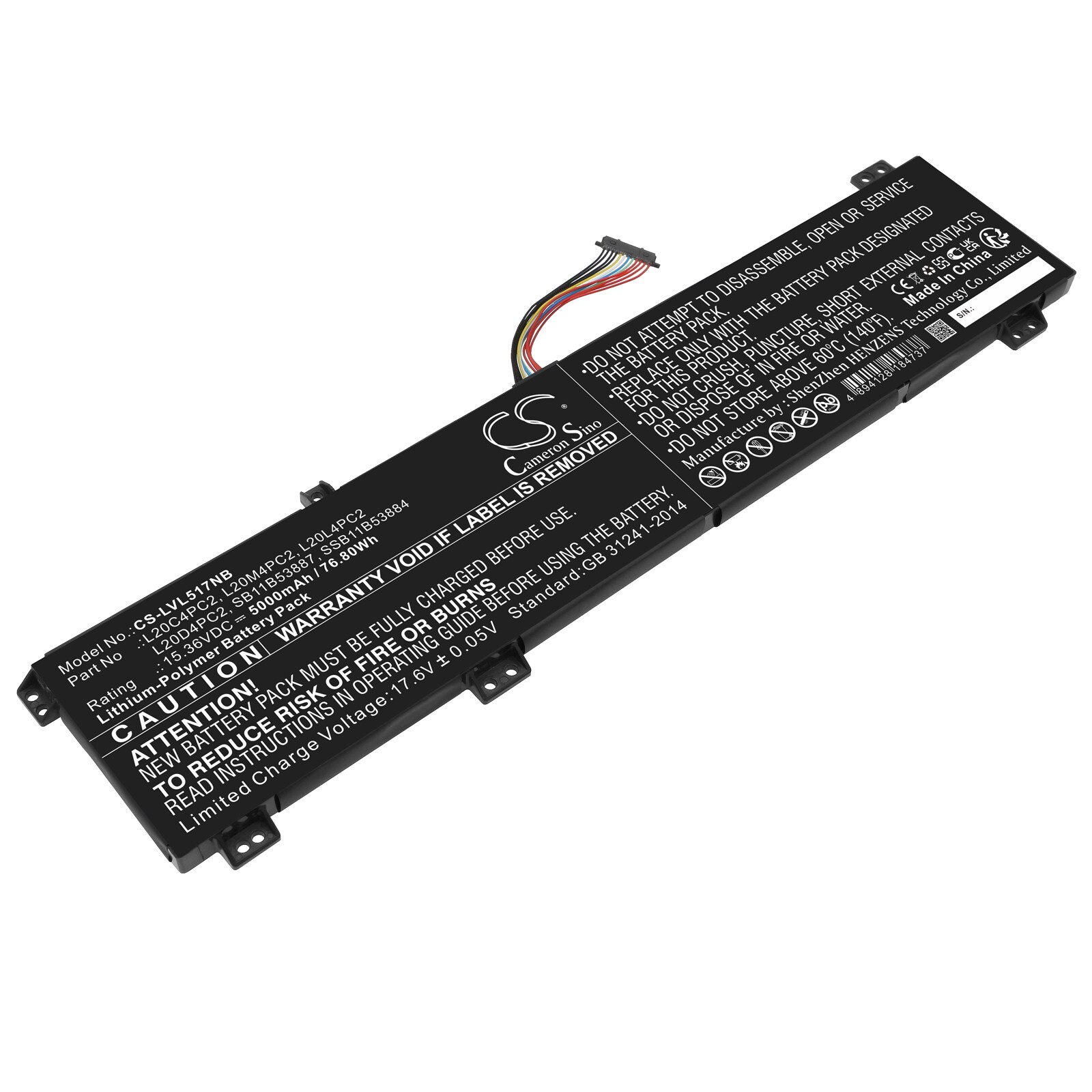 Batteri till Notebook, Bärbar dator för Lenovo Legion 5 17ACH6H-82JY00GMMX m.fl.