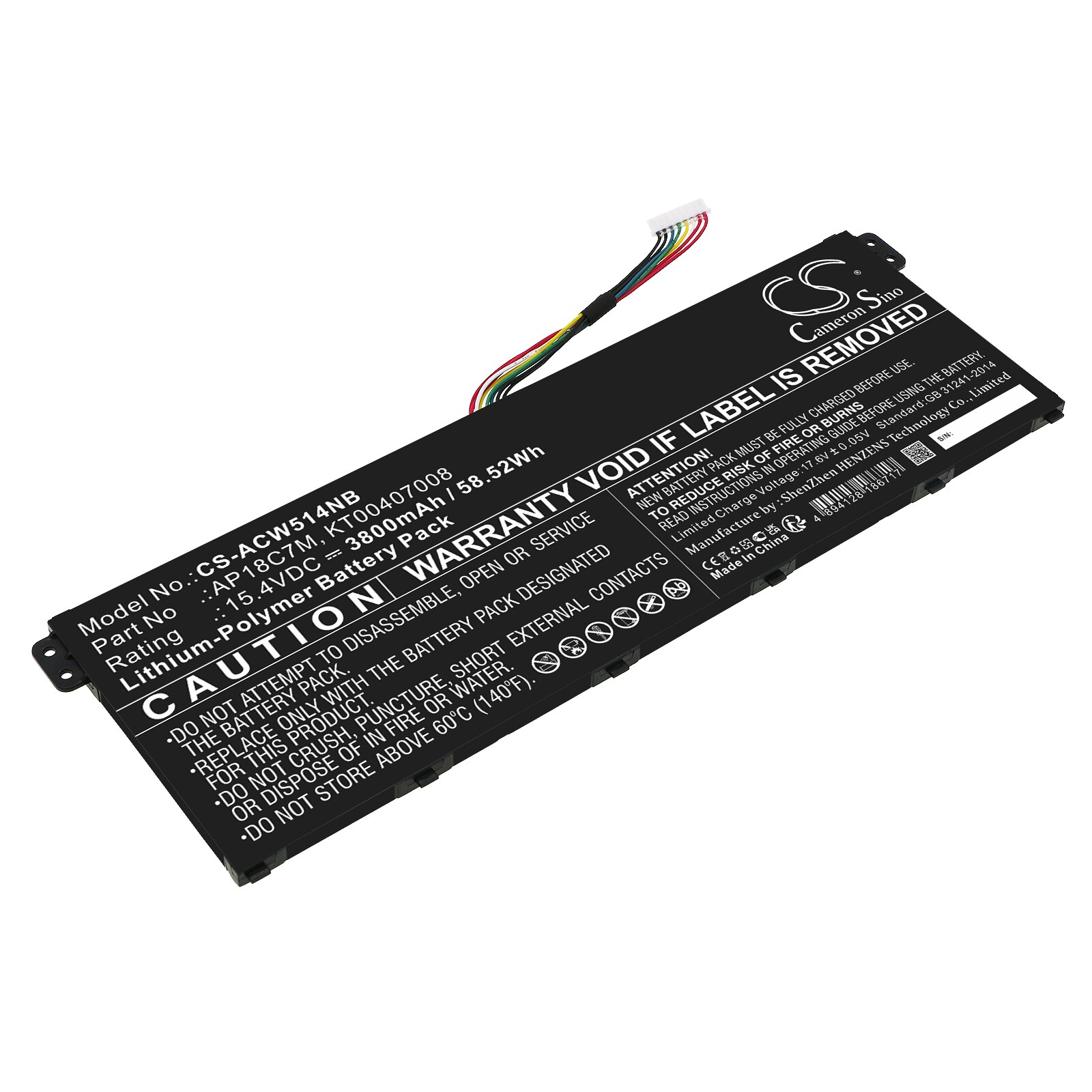 Batteri till Notebook, Bärbar dator för Acer Swift 5 SF514-54GT-595G m.fl.