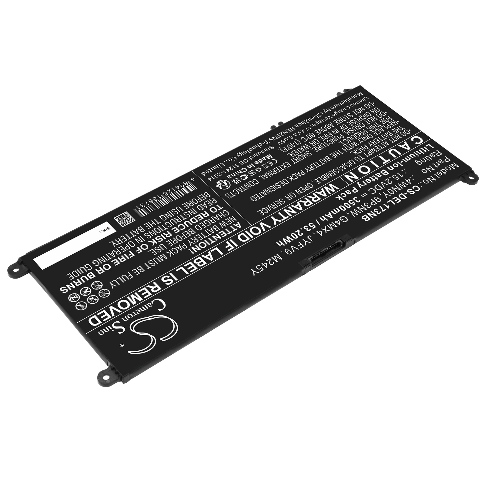 Batteri till Notebook, Bärbar dator för DELL Inspiron 13 7577, Inspiron 13 7779 m.fl.