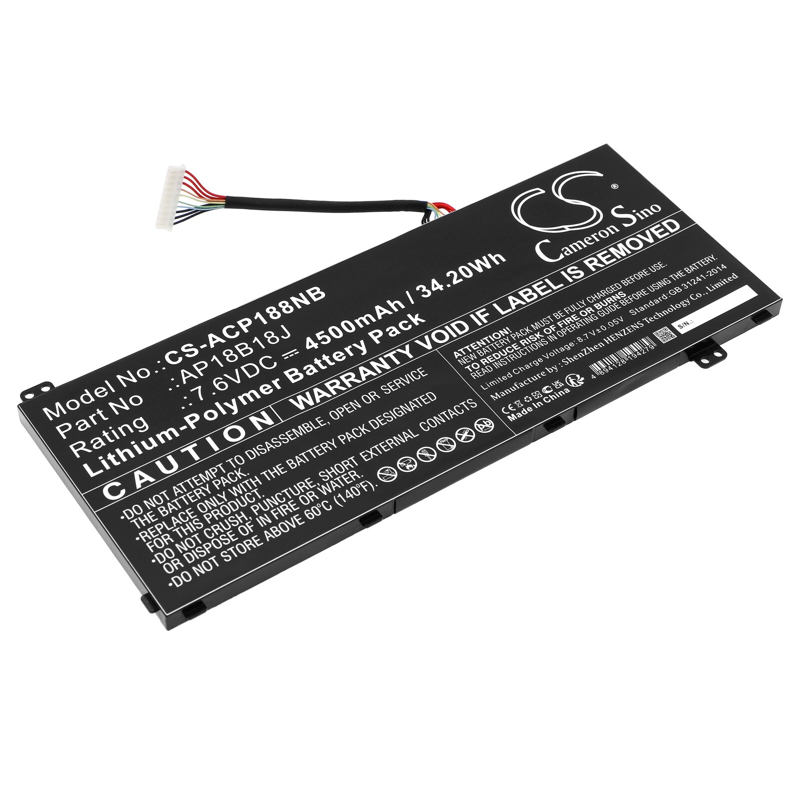 Batteri till Notebook, Bärbar dator för Acer Aspire 3 A314-32, Aspire 3 A314-32-C00A m.fl.