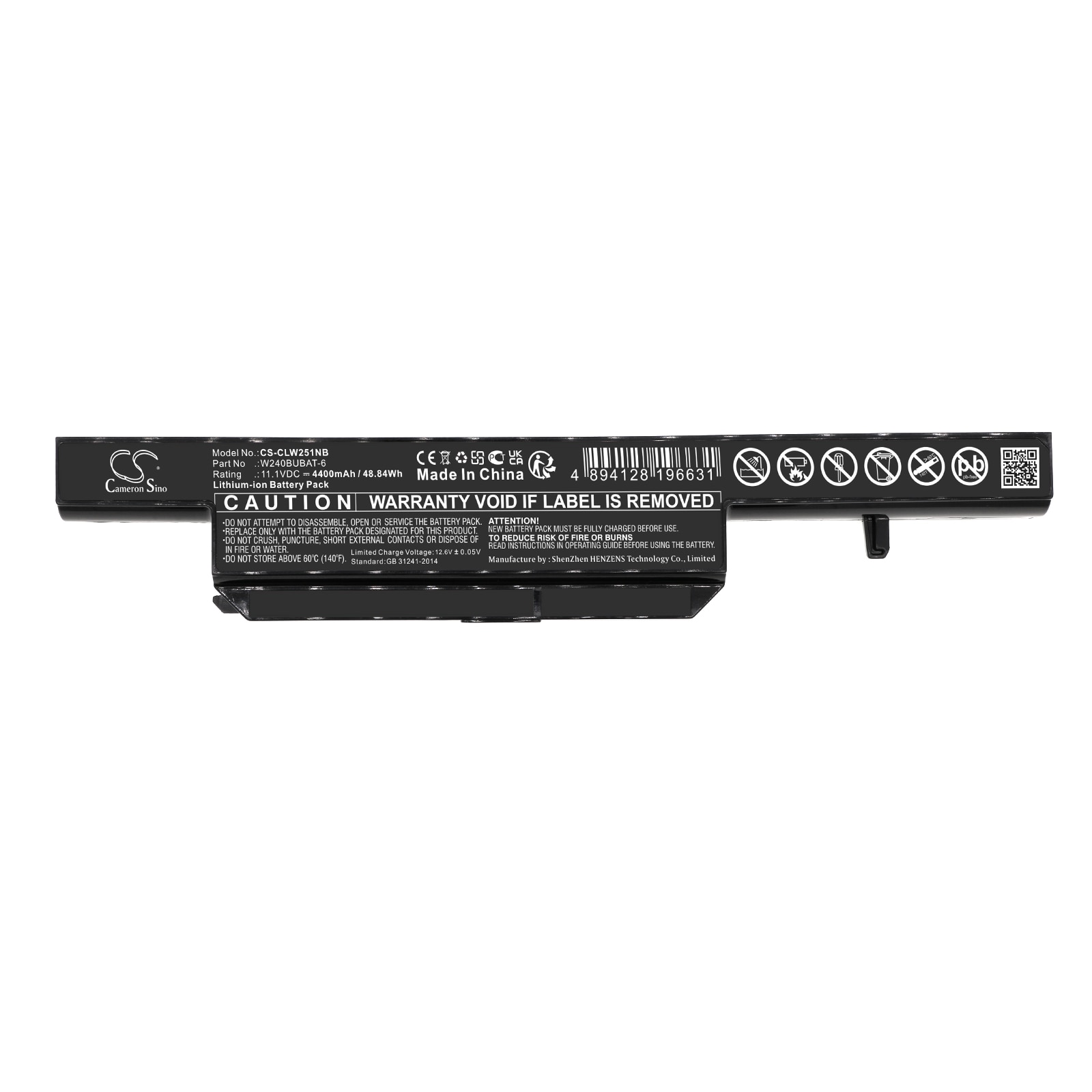 Batteri till Notebook, Bärbar dator för Clevo W251EL, W251ELQ, Zoostorm B980 m.fl.