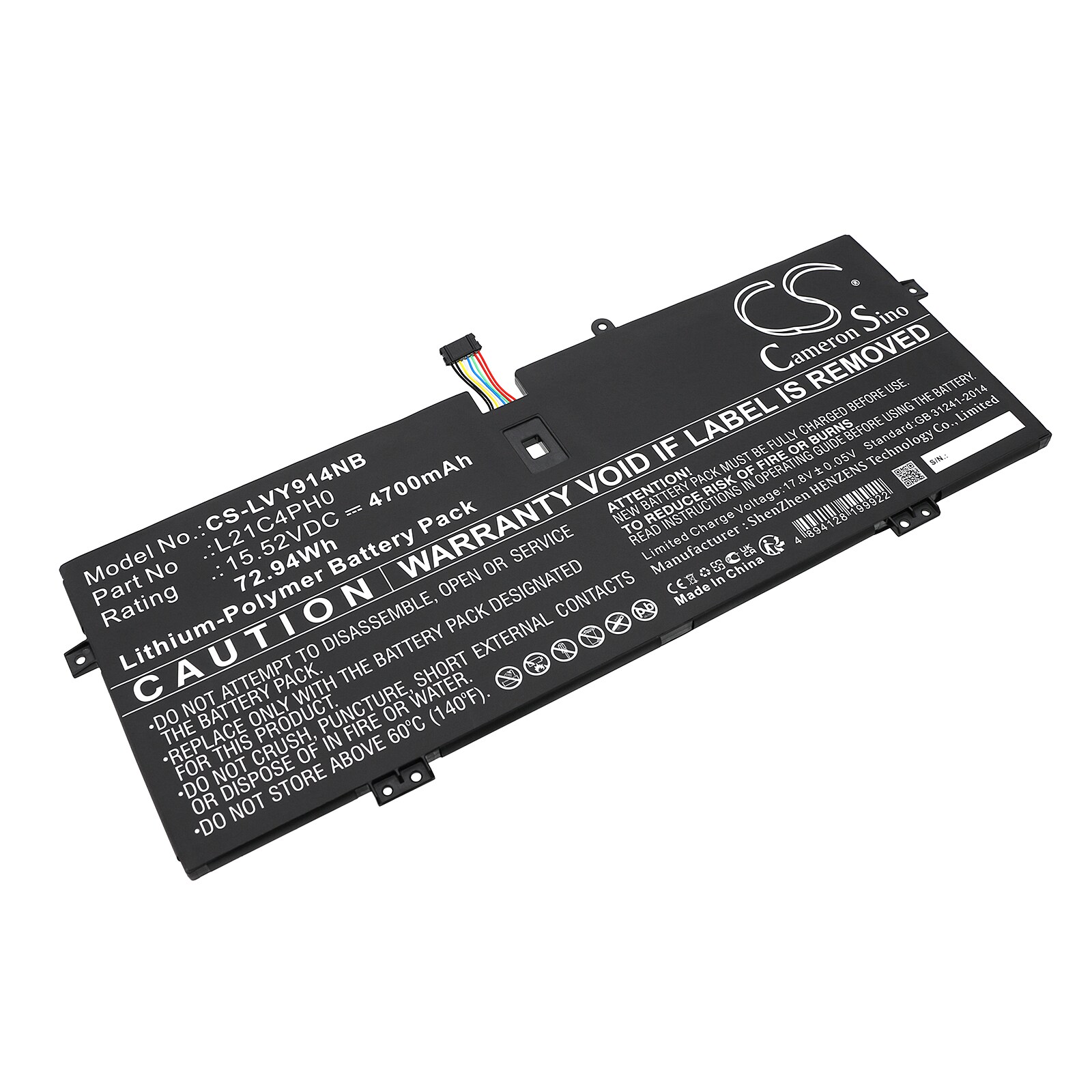 Batteri till Notebook, Bärbar dator för Lenovo Yoga 9 14ITL5-82BG008EPB m.fl.