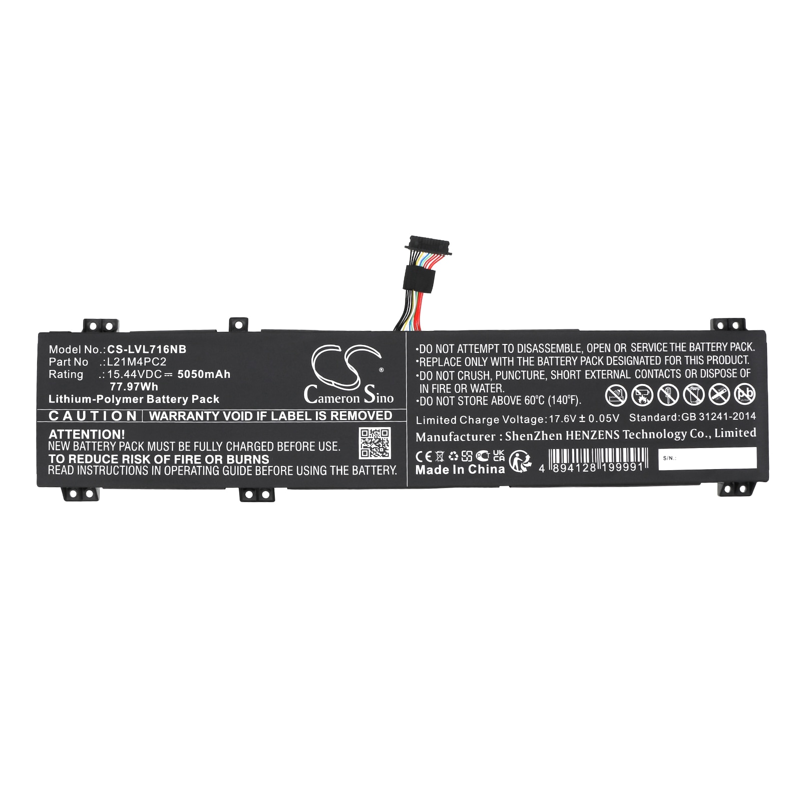 Batteri till Notebook, Bärbar dator för Lenovo Legion 7 16IAX7 82TD0099MH m.fl.