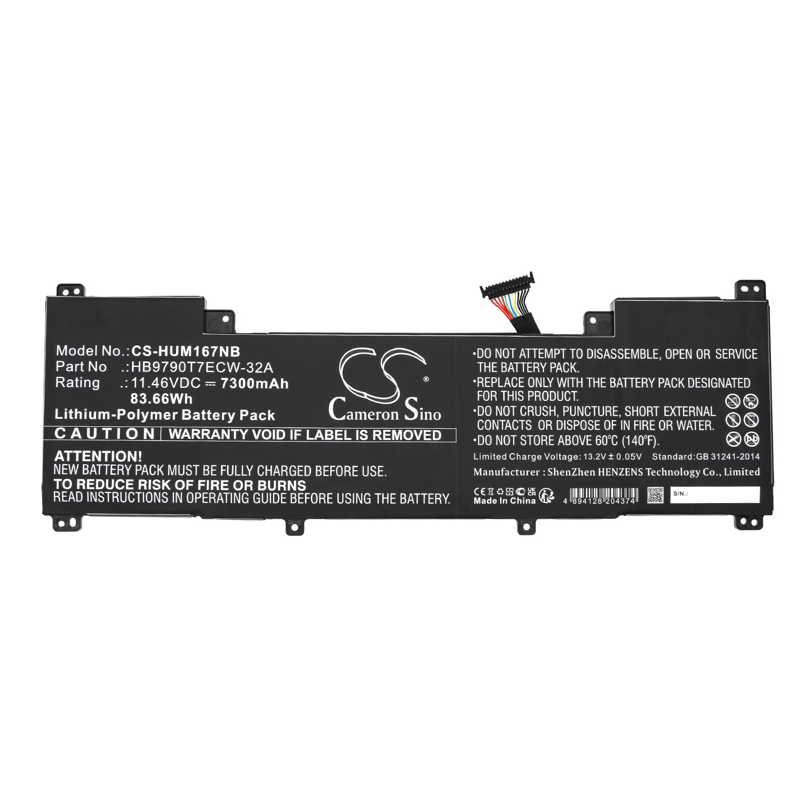 Batteri till Notebook, Bärbar dator för Huawei MateBook 16s i7, MateBook 16 CREM-WFD9 m.fl.