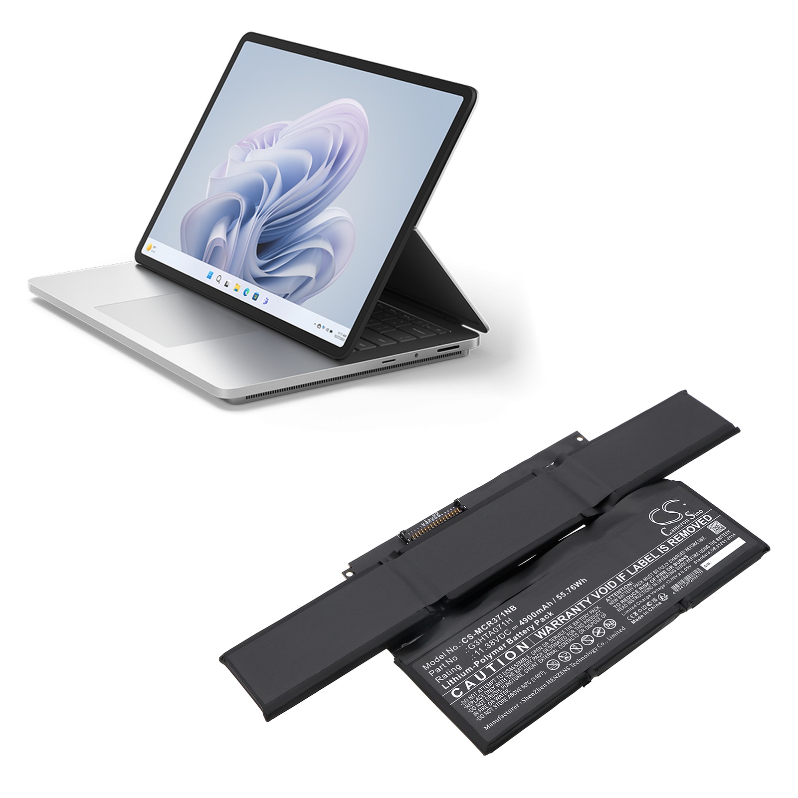 Batteri till Notebook, Bärbar dator för Microsoft Surface Laptop Studio 1964 14.4"