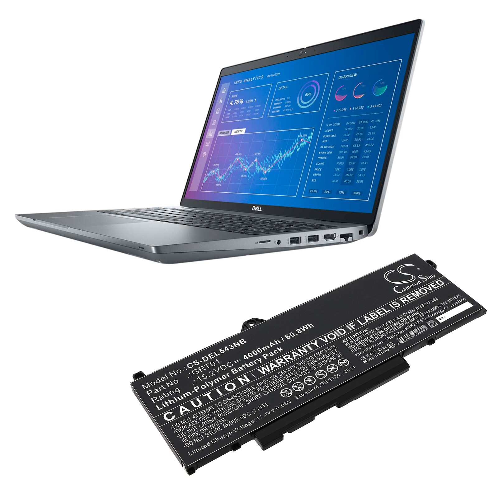 Batteri till Notebook, Bärbar dator för DELL Precision 15 3571, Alienware M17 R5 AMD m.fl.