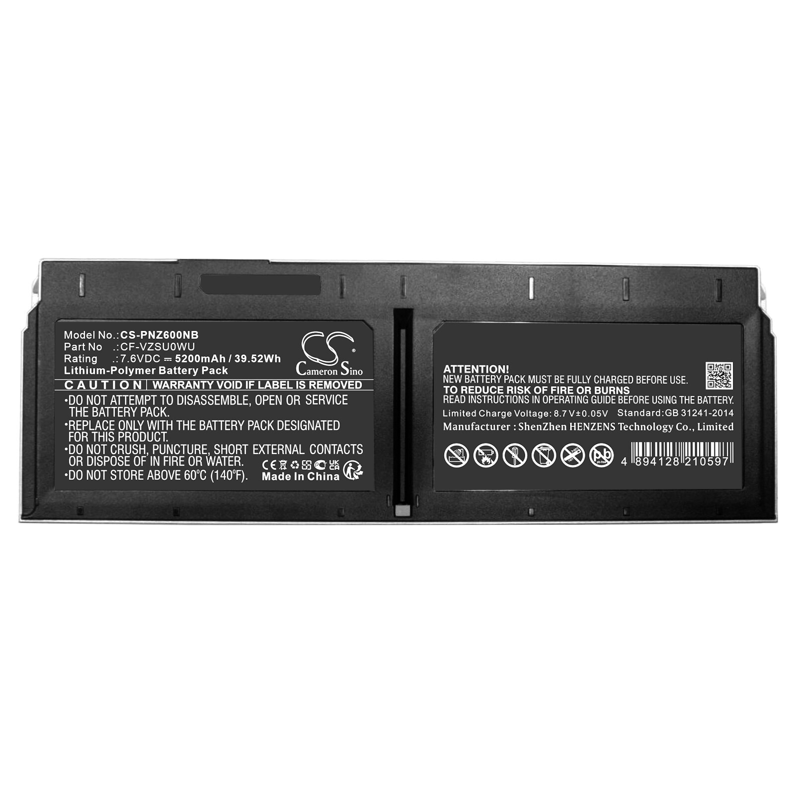 Batteri till Notebook, Bärbar dator för Panasonic CF-XZ6, CF-XZ62, CF-XZ62DCQR m.fl.