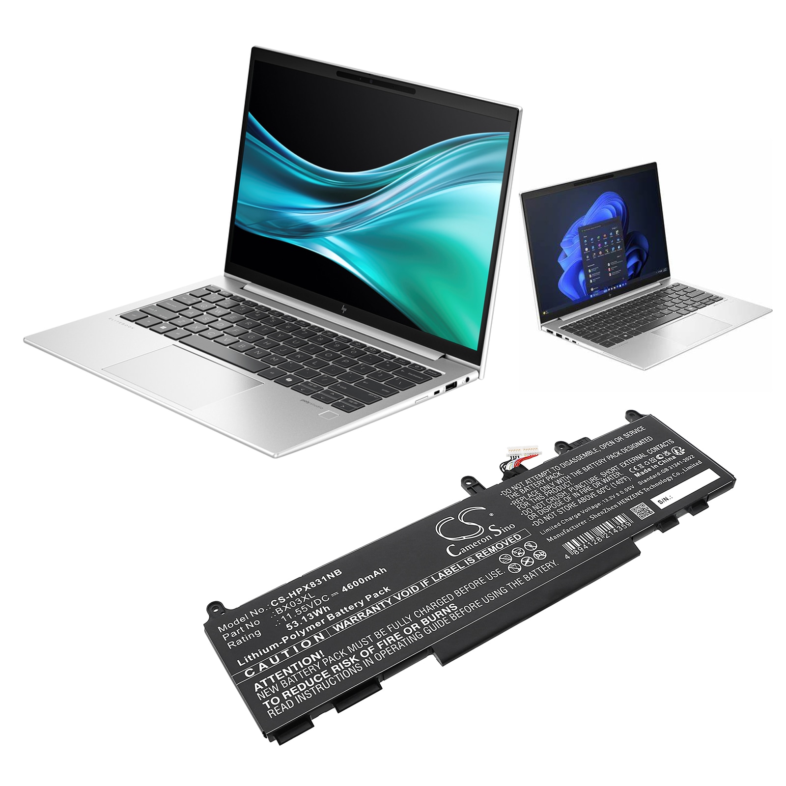 Batteri till Notebook, Bärbar dator för HP Elite X360 830 G11 2 In 1 m.fl.