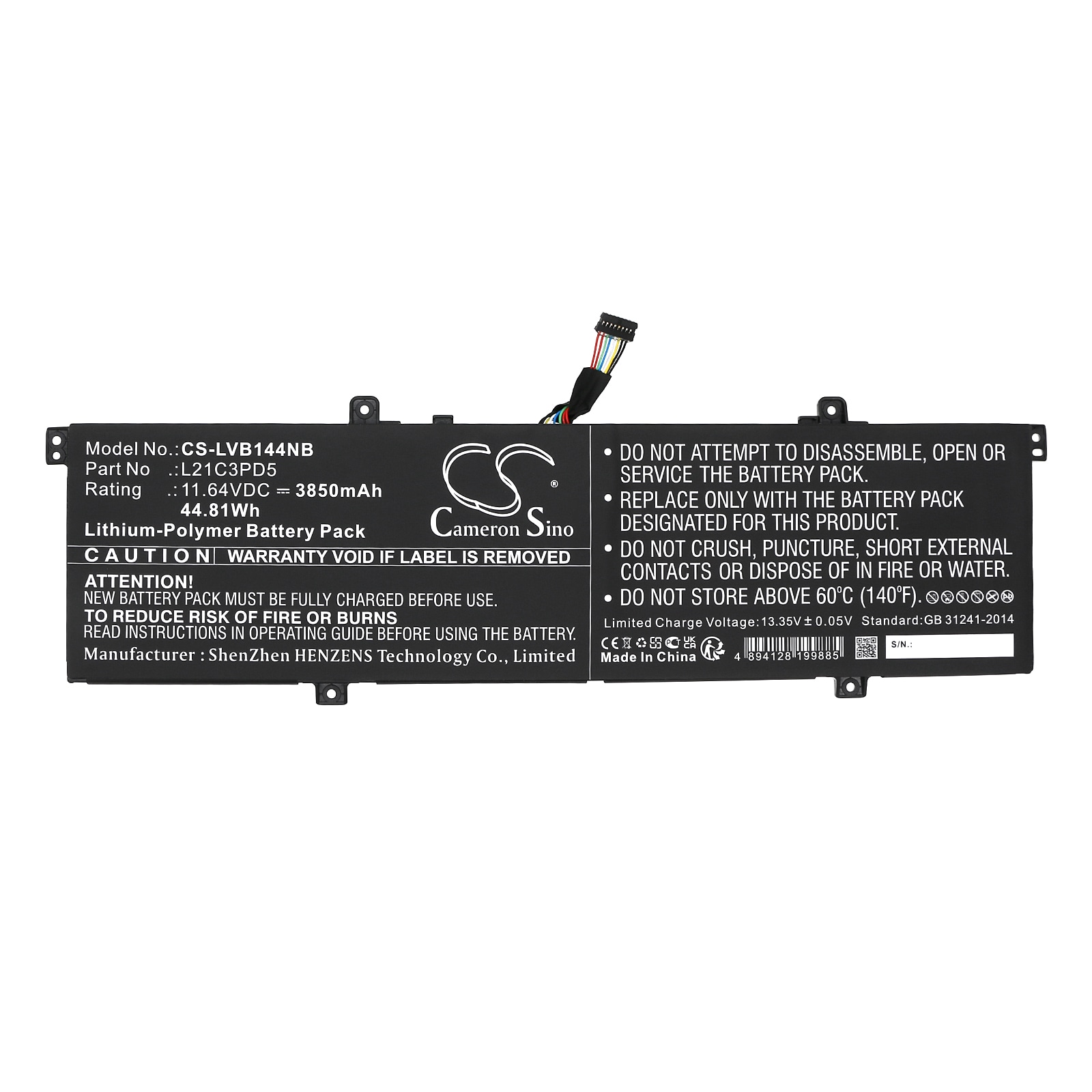 Batteri till Notebook, Bärbar dator för Lenovo ThinkBook 14 G4 IAP 21CX0036MJ m.fl.