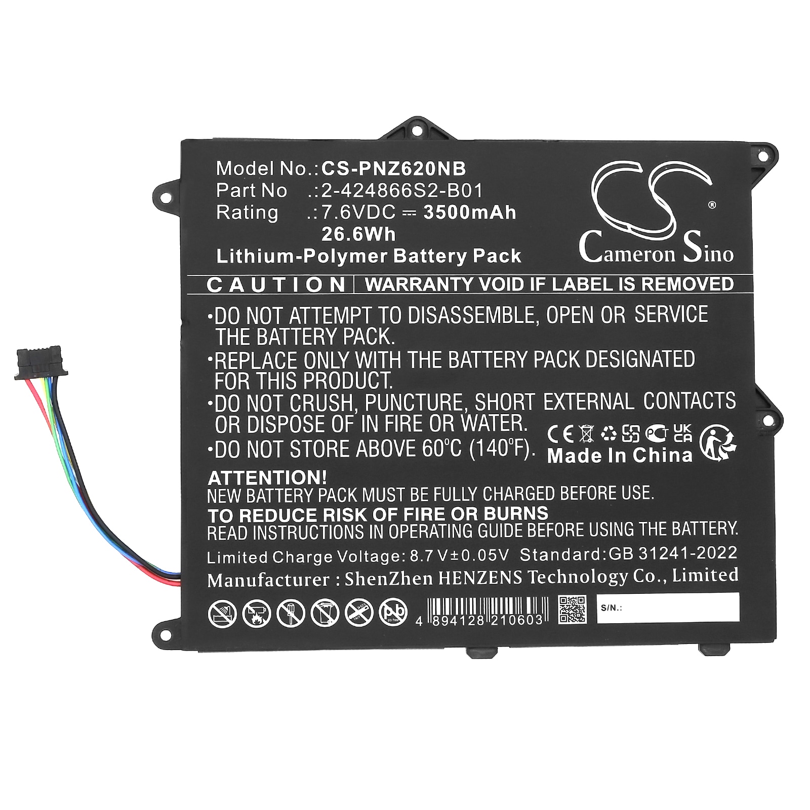 Batteri till Notebook, Bärbar dator för Panasonic CF-XZ6, CF-XZ62, CF-XZ62DCQR m.fl.