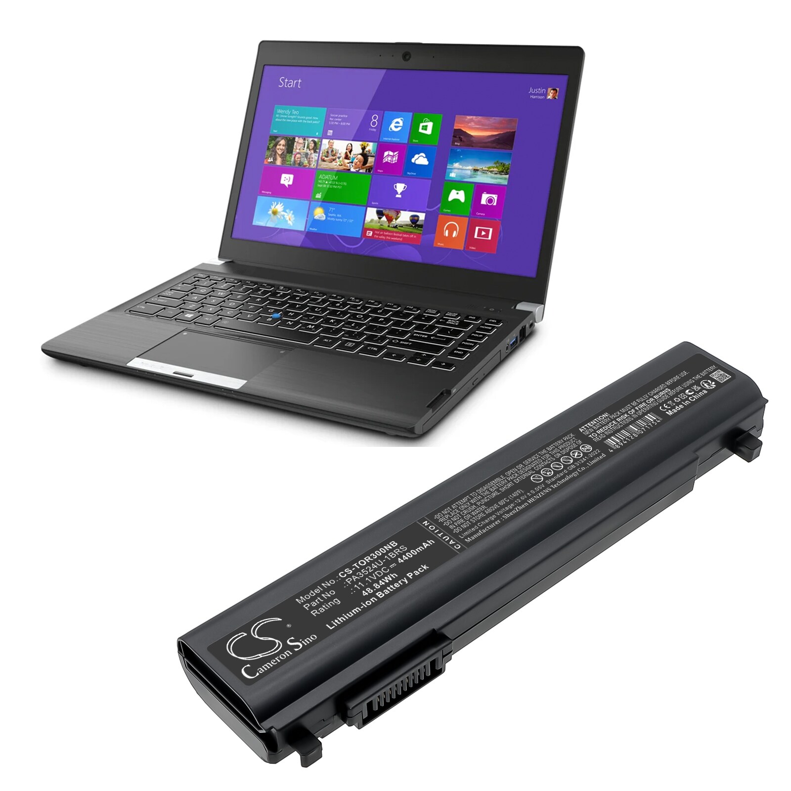 Batteri till Notebook, Bärbar dator för Toshiba Portege R300, Portege R30-A-11M m.fl.