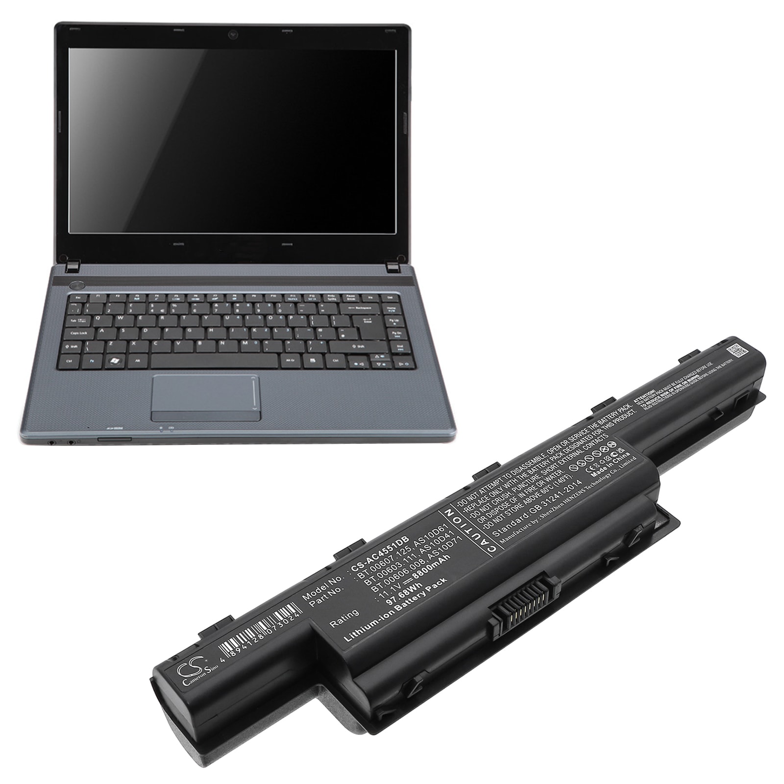 Batteri till Notebook, Bärbar dator för Acer Aspire 4250, Aspire 4250-E352G50MI m.fl.