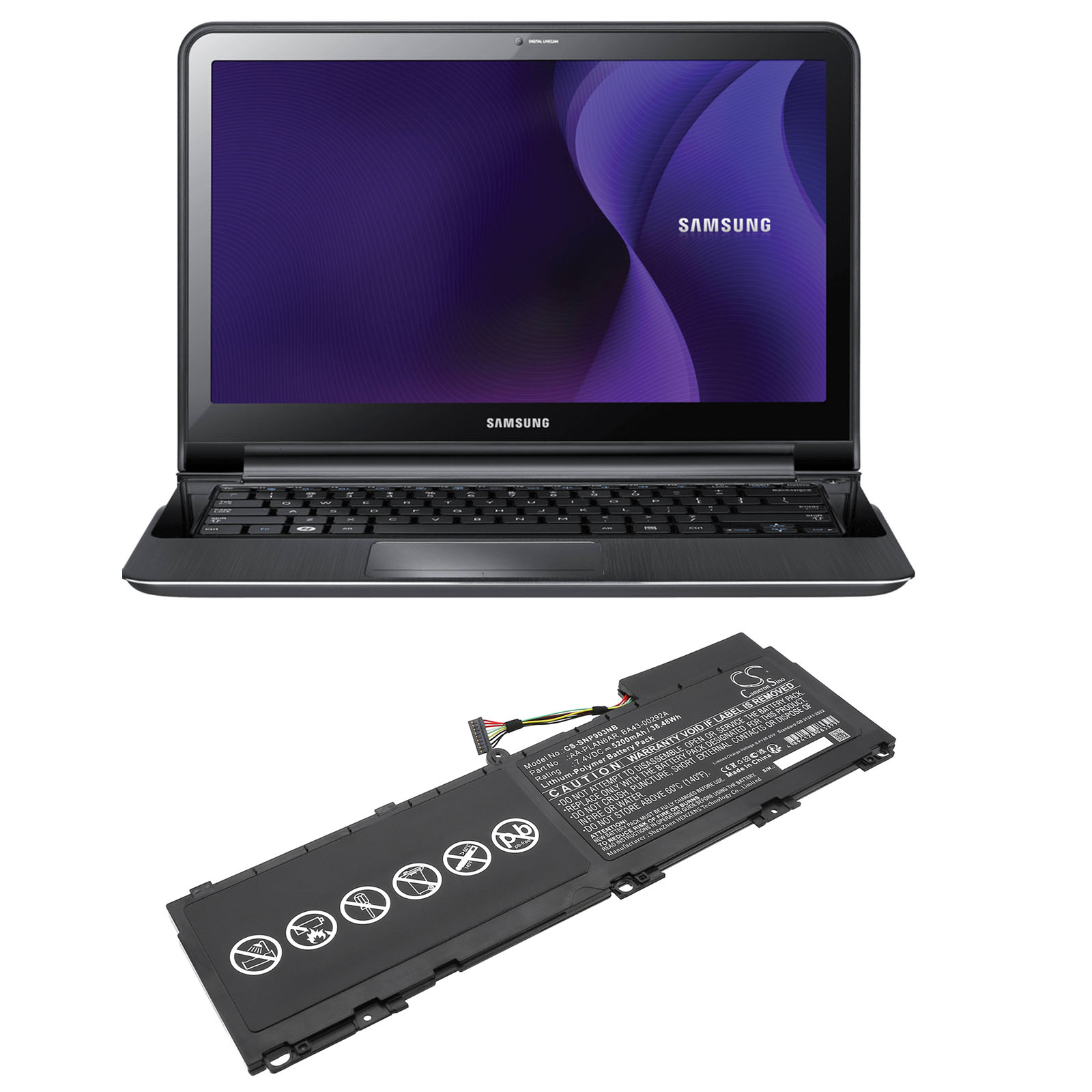 Batteri till Notebook, Bärbar dator för Samsung NP900X3A, 900X3A-A01, 900X3A-01IT m.fl.