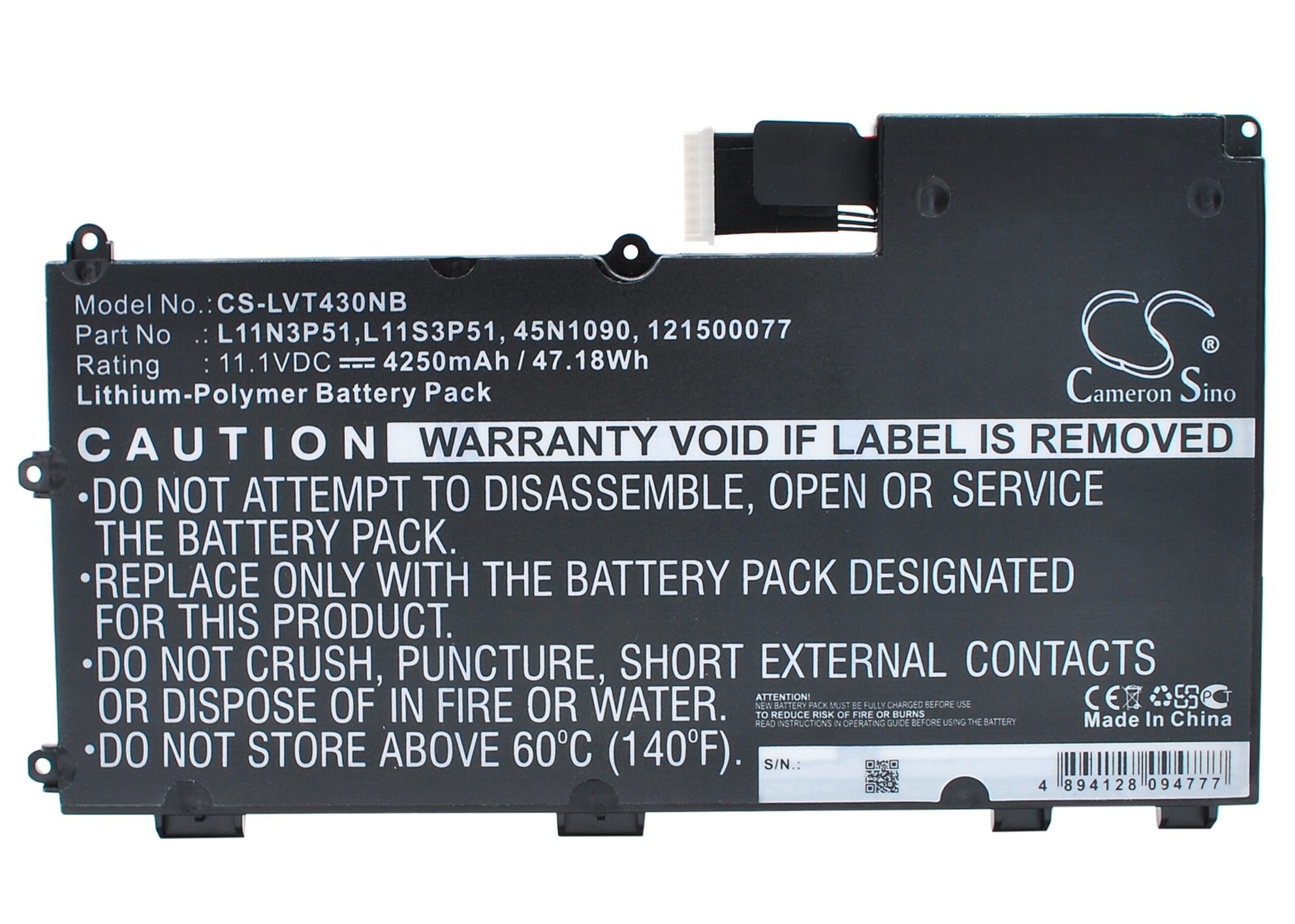 Batteri till Notebook, Bärbar dator för Lenovo Thinkpad T430u, 3351A64, 33512AC m.fl.