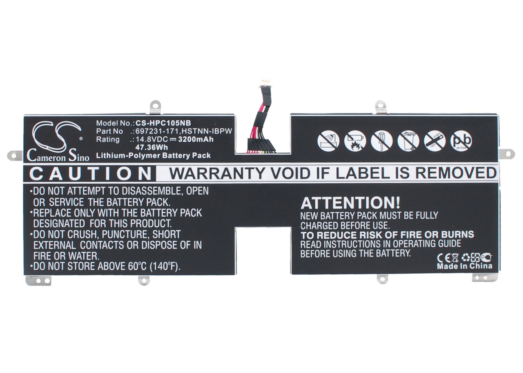 Batteri till Notebook, Bärbar dator för HP Spectre XT TouchSmart 15-4000eg, TPN-C105 m.fl.
